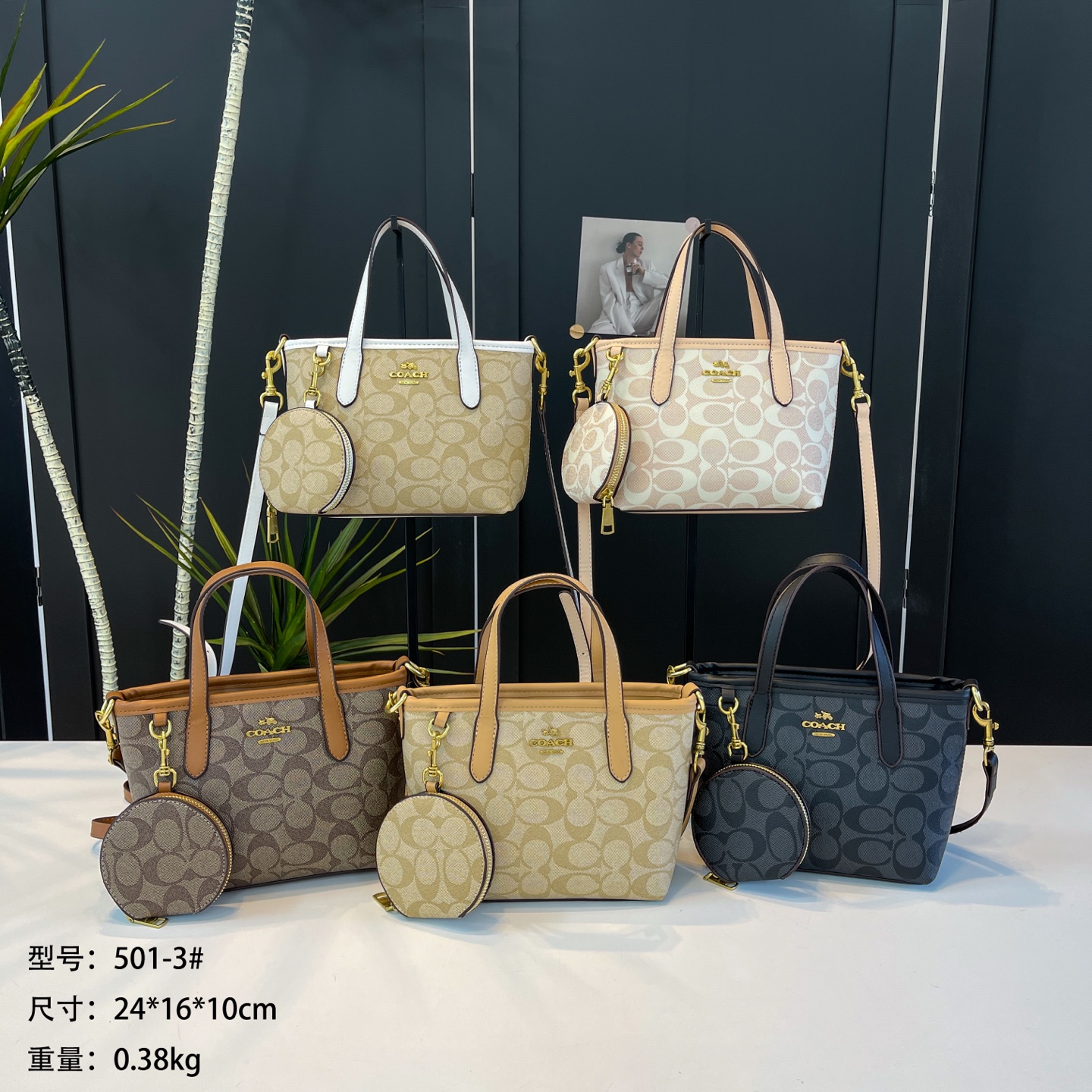 27$ COACH 501 Tote bag size 24X16X10 cm 6932 BY2861 gallery