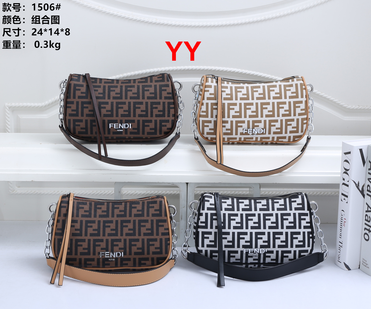 27$ new_dh FENDI 1506 size 24X14X8 CM 40198012769 XR4B228 gallery