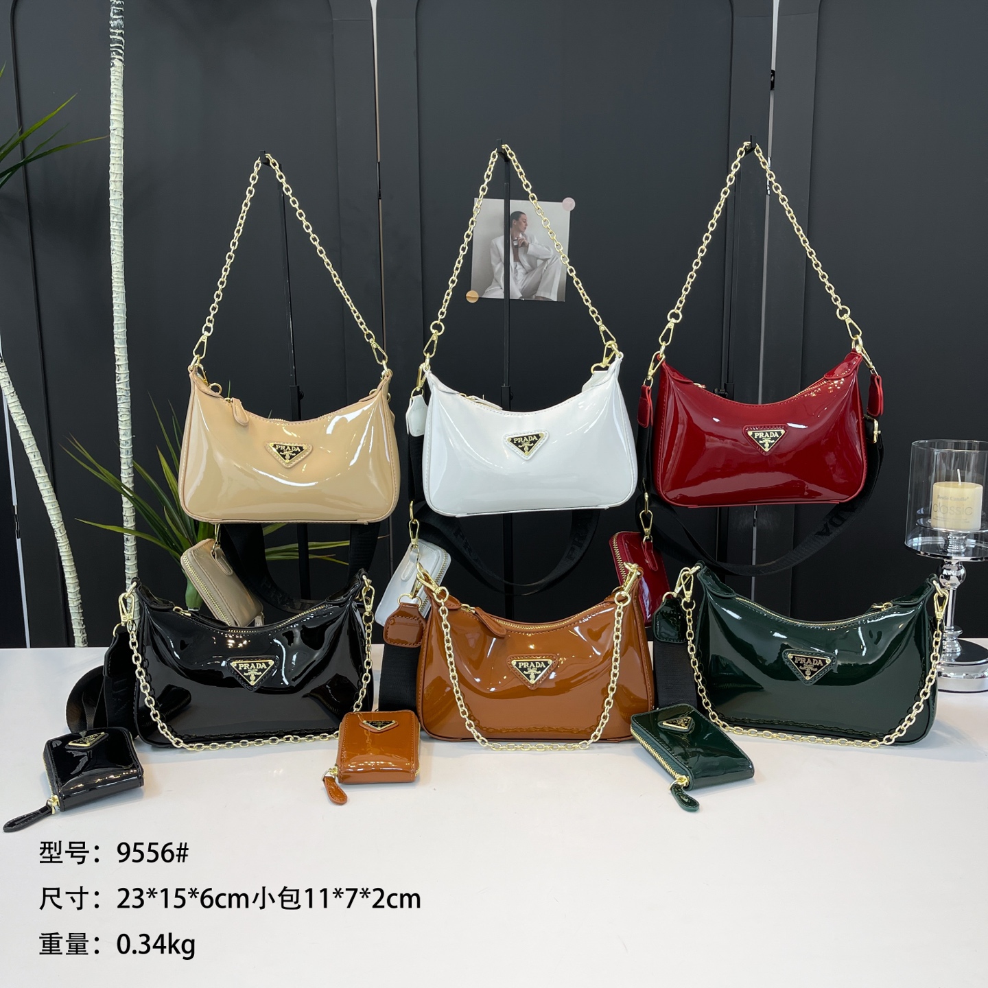 28$ PRADA 9556 Shoulder bag size 23X15X6 cm 417016 BY2819 gallery