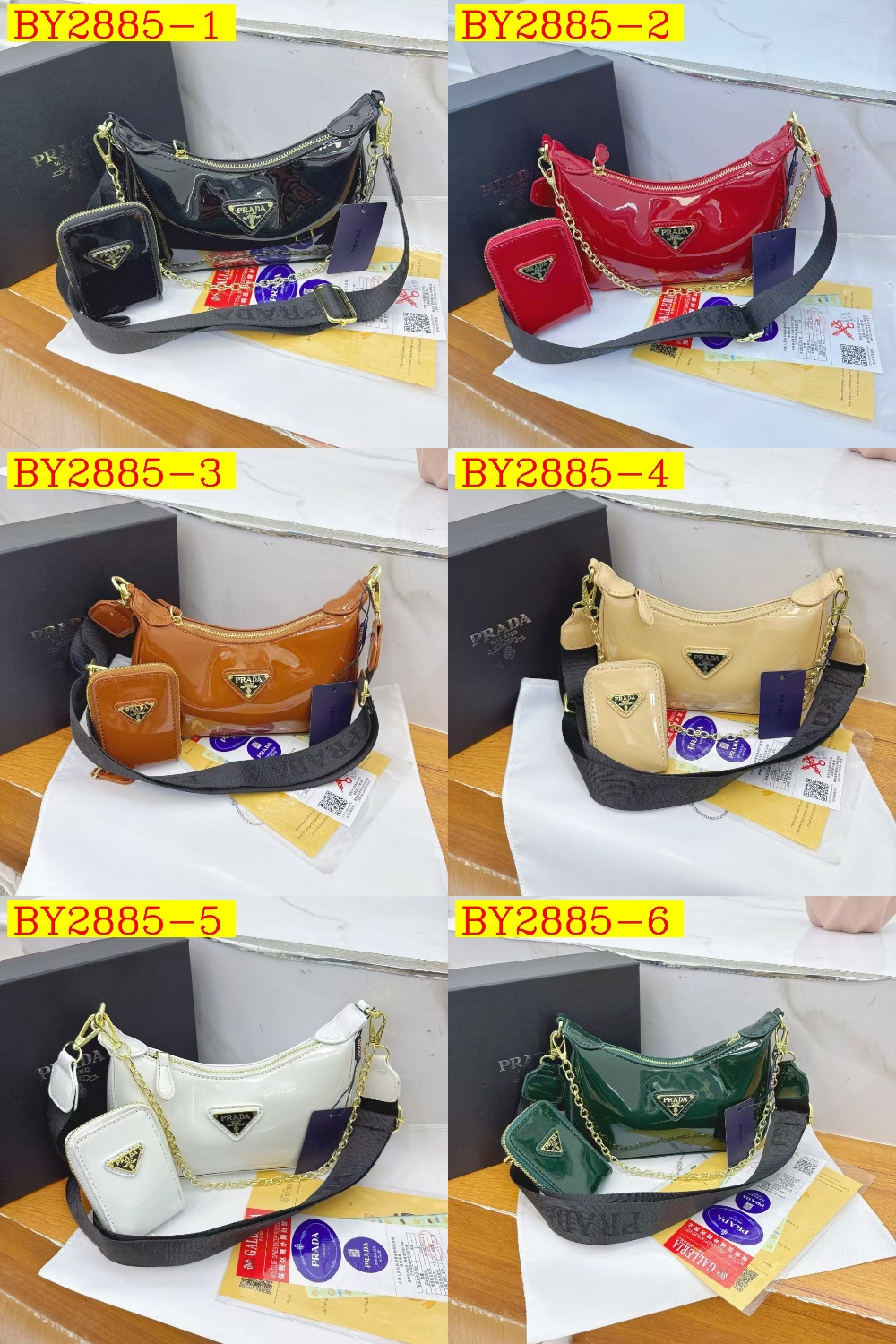 29$ PRADA 9556 Shoulder bag size 23X5X14 cm 117076 BY2885 gallery