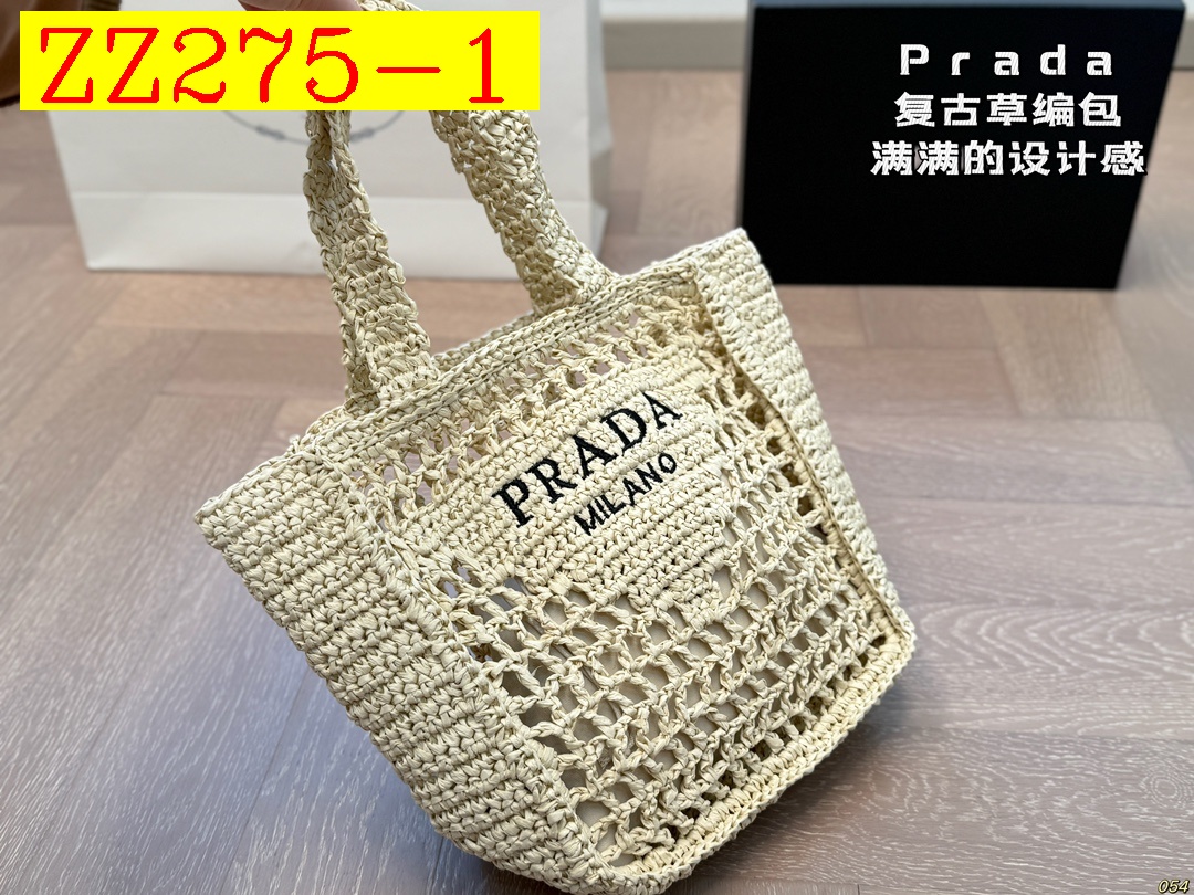 36$ PRADA Straw woven bag size 18x22 cm 524180 ZZ275 gallery