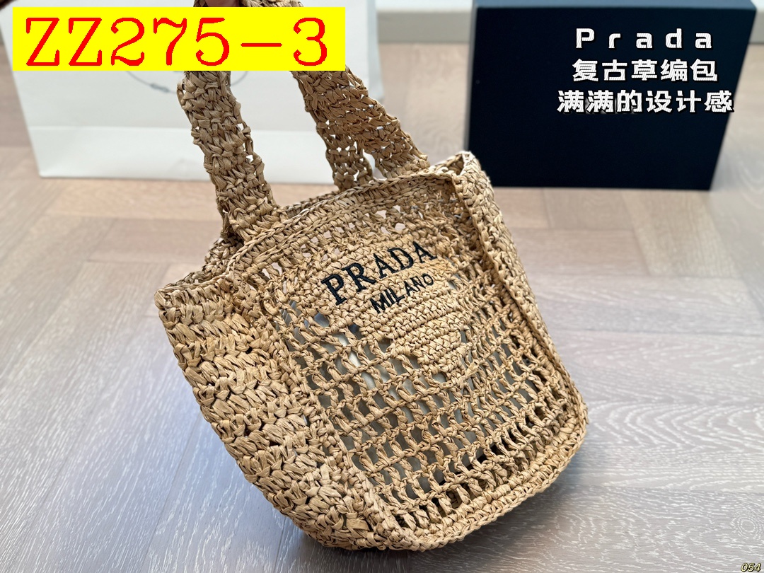 36$ PRADA Straw woven bag size 18x22 cm 524180 ZZ275 gallery