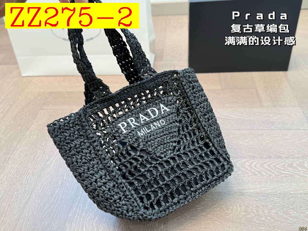 36$ PRADA Straw woven bag size 18x22 cm 524180 ZZ275 gallery