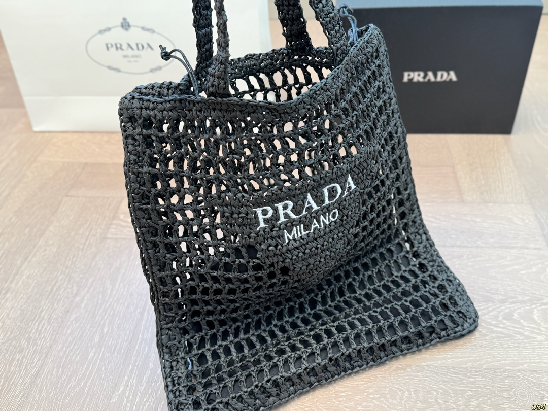 36$ PRADA Straw woven bag size 34x36 cm 623050 ZZ277 gallery