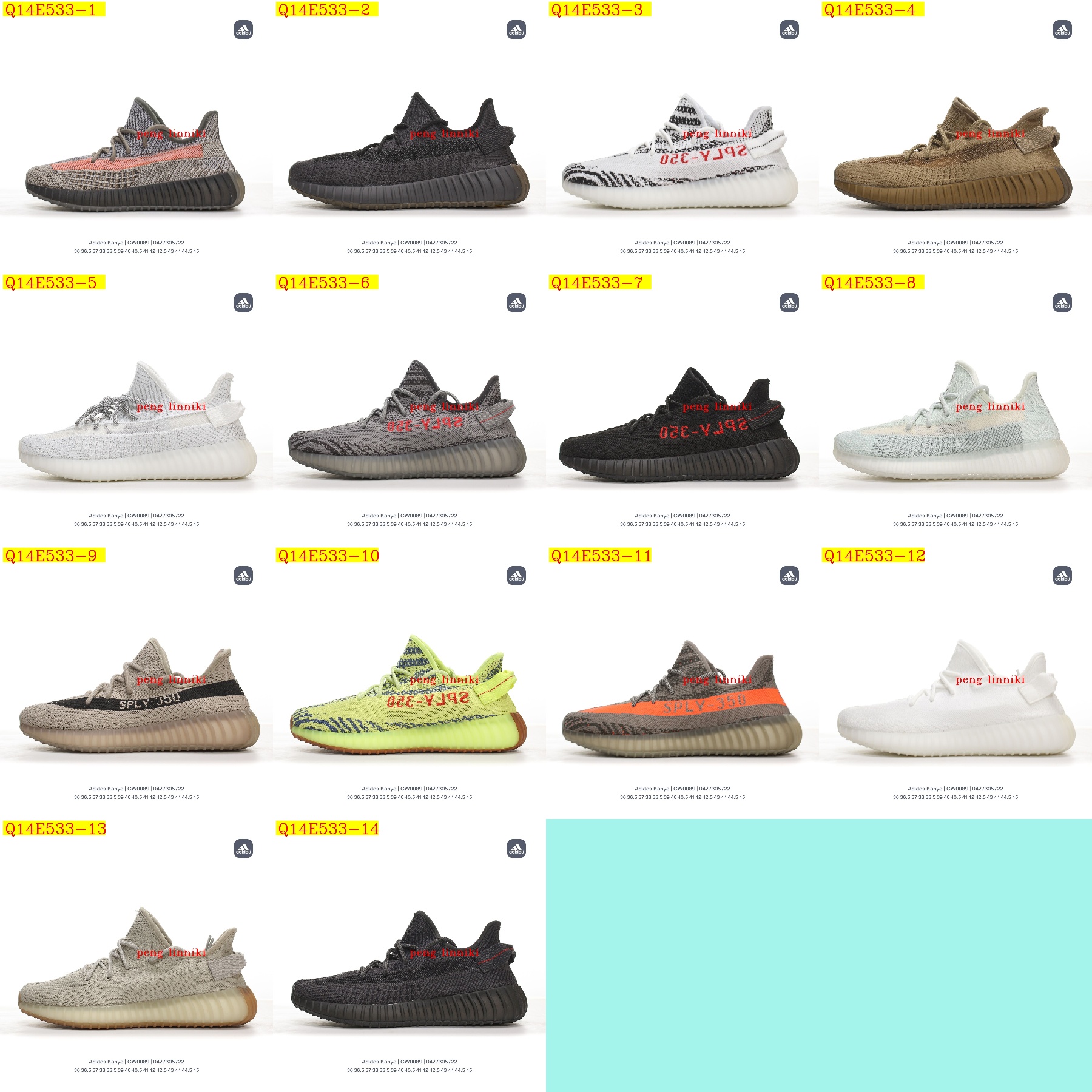 40$ new_dh Adidas Yeezy Boost 350 V2 size36-45 51283023588 Q14E533 gallery