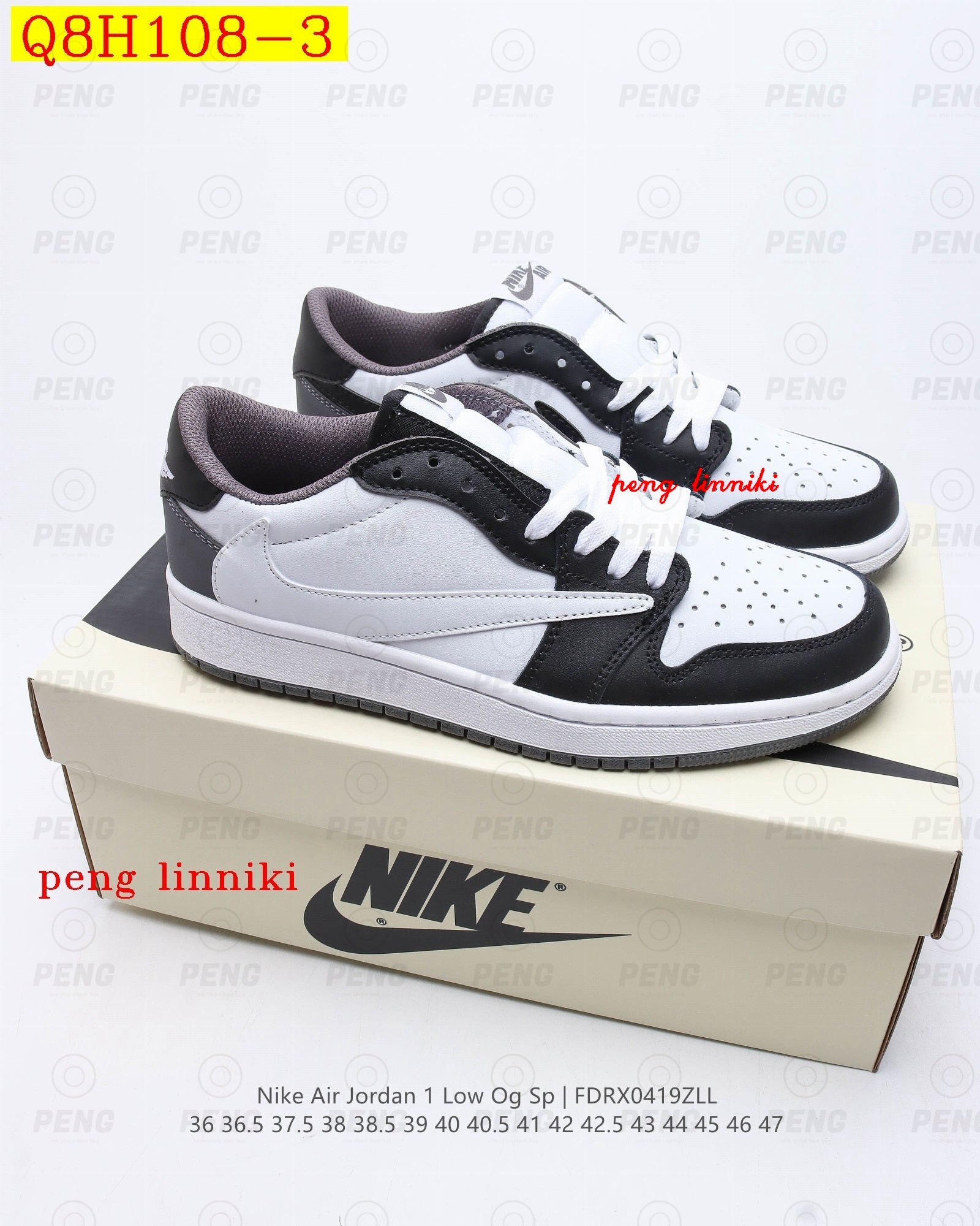 44$ new_dh 0 Travis Scott X Air Jordan 1 size 36-45 325040 Q8H108 gallery