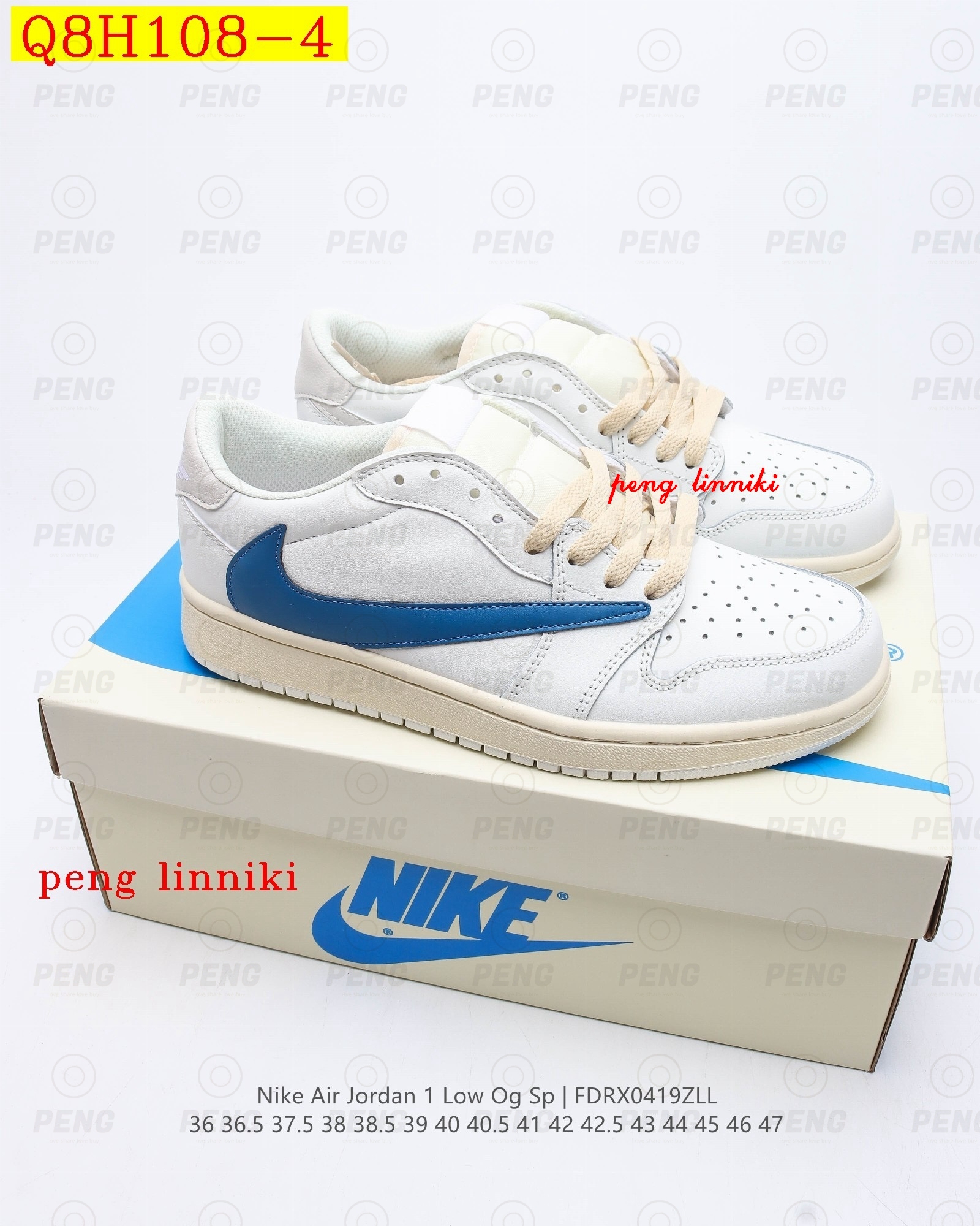 44$ new_dh 0 Travis Scott X Air Jordan 1 size 36-45 325040 Q8H108 gallery