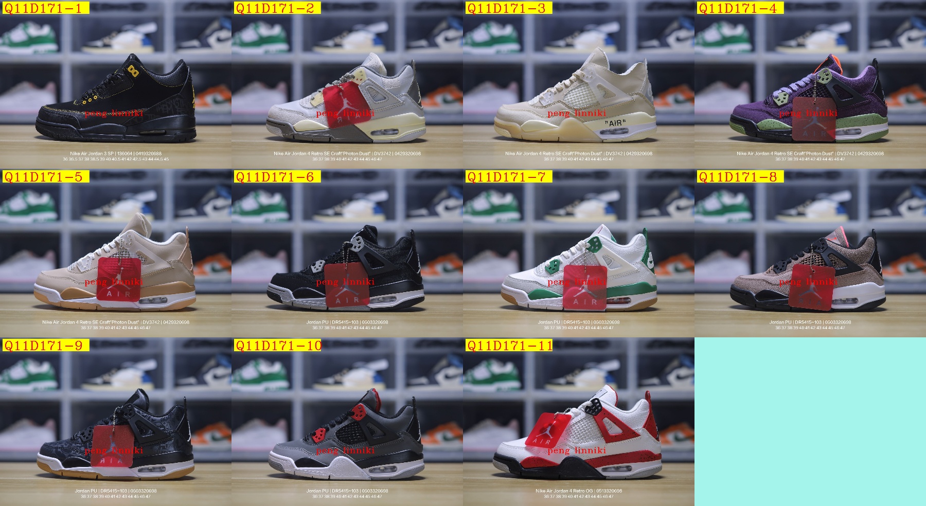 45$ new_dh Nike Air Jordan 4 Retro OG size 36-47 52718024932 Q11D171 gallery