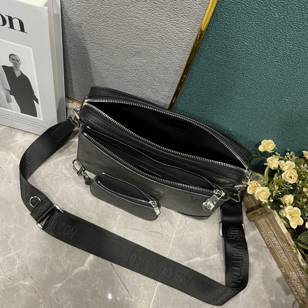 63$ LV Monogram Eclipse Shoulder bag size 25X18X7 cm 636800 BR2136 gallery