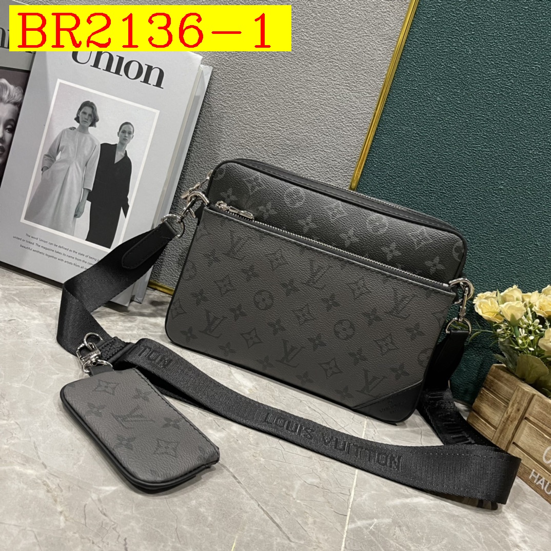 63$ LV Monogram Eclipse Shoulder bag size 25X18X7 cm 636800 BR2136 gallery