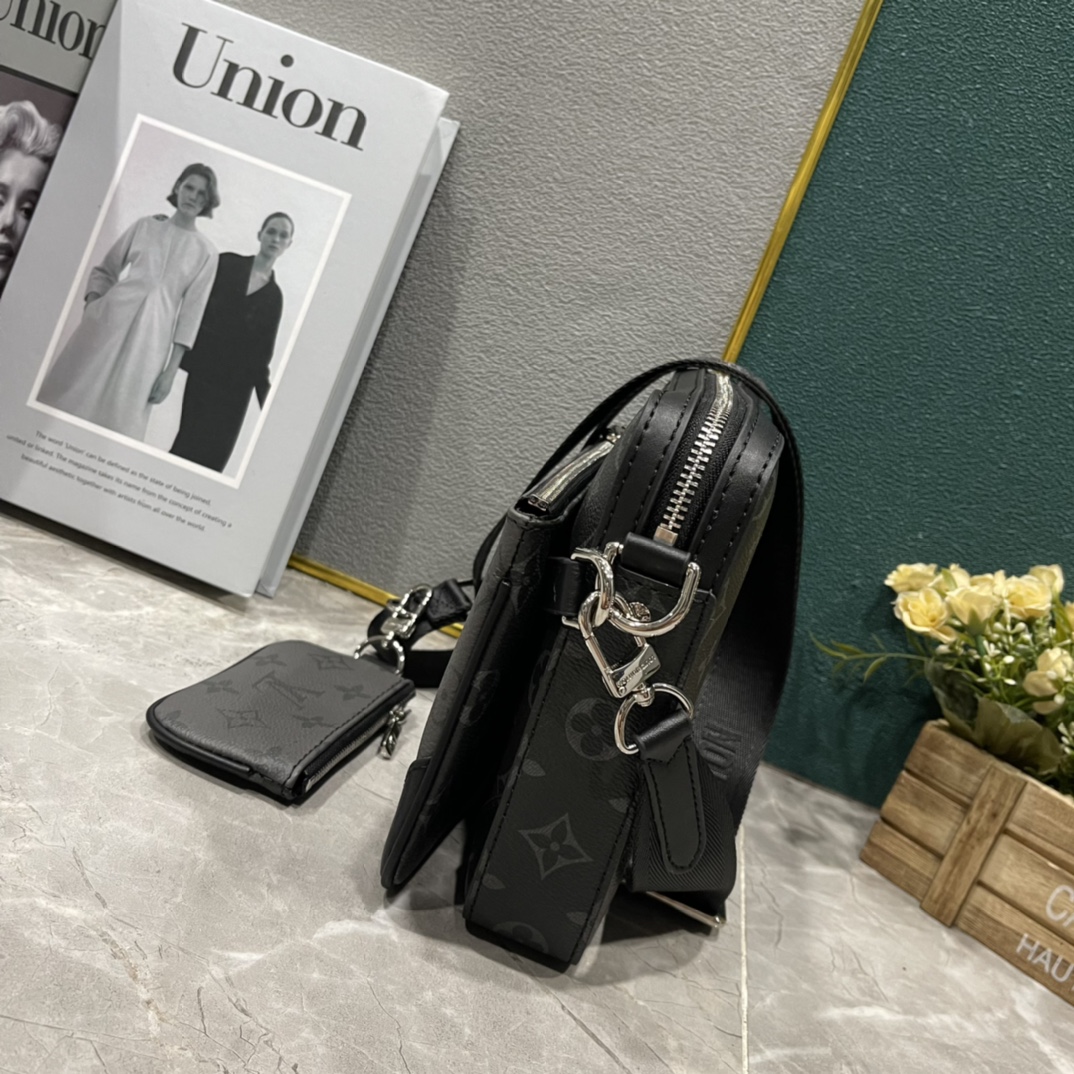 63$ LV Monogram Eclipse Shoulder bag size 25X18X7 cm 636800 BR2136 gallery