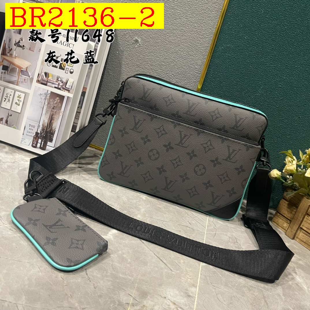 63$ LV Monogram Eclipse Shoulder bag size 25X18X7 cm 636800 BR2136 gallery