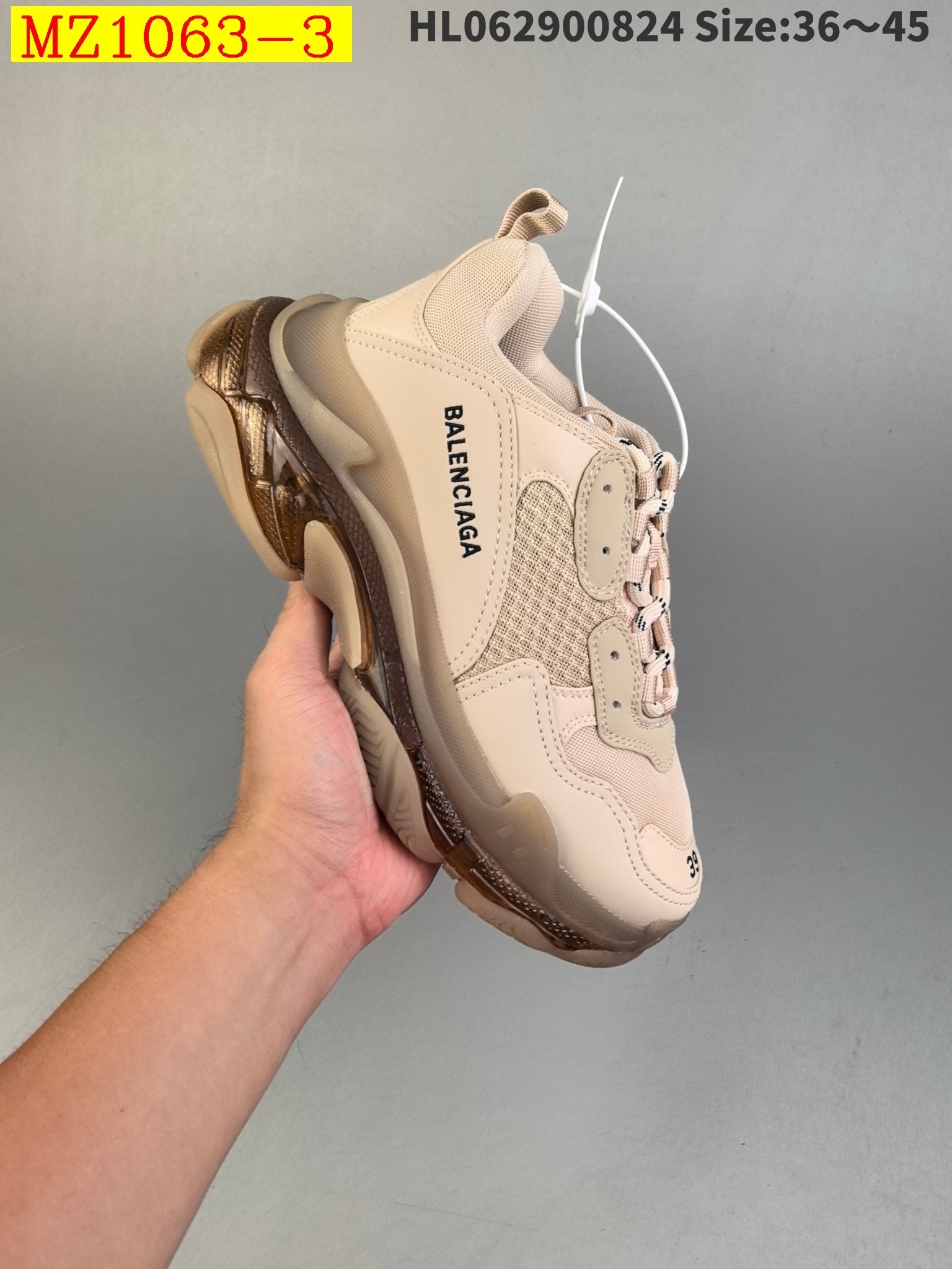 119$ Top Quality Balenciaga Triple S Clear Sole size 36-45 252840 MZ1063 gallery