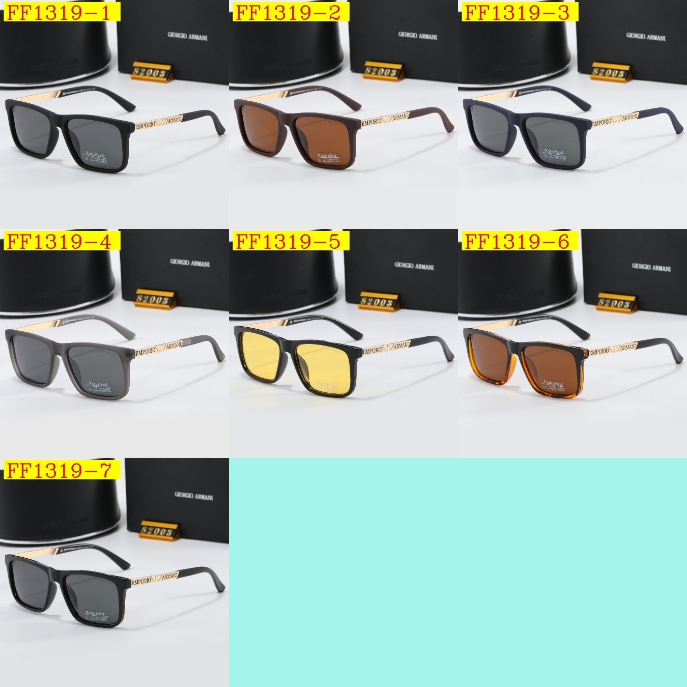 18$ ARMANI 82003 Sunglassess With Box 1580 FF1319 gallery