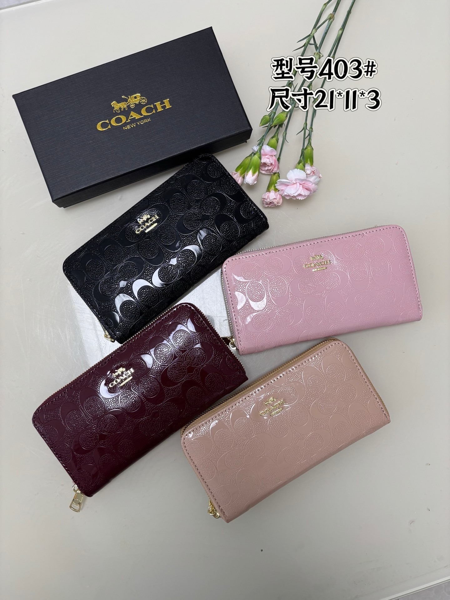 20$ COACH 403 Wallet size 21x11x3 cm 2604 BY2899 gallery