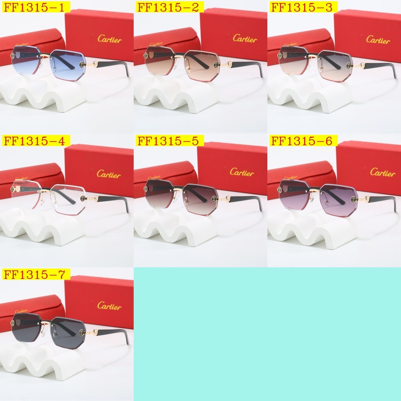 20$ cartier Sunglassess With Box 8620 FF1315 gallery