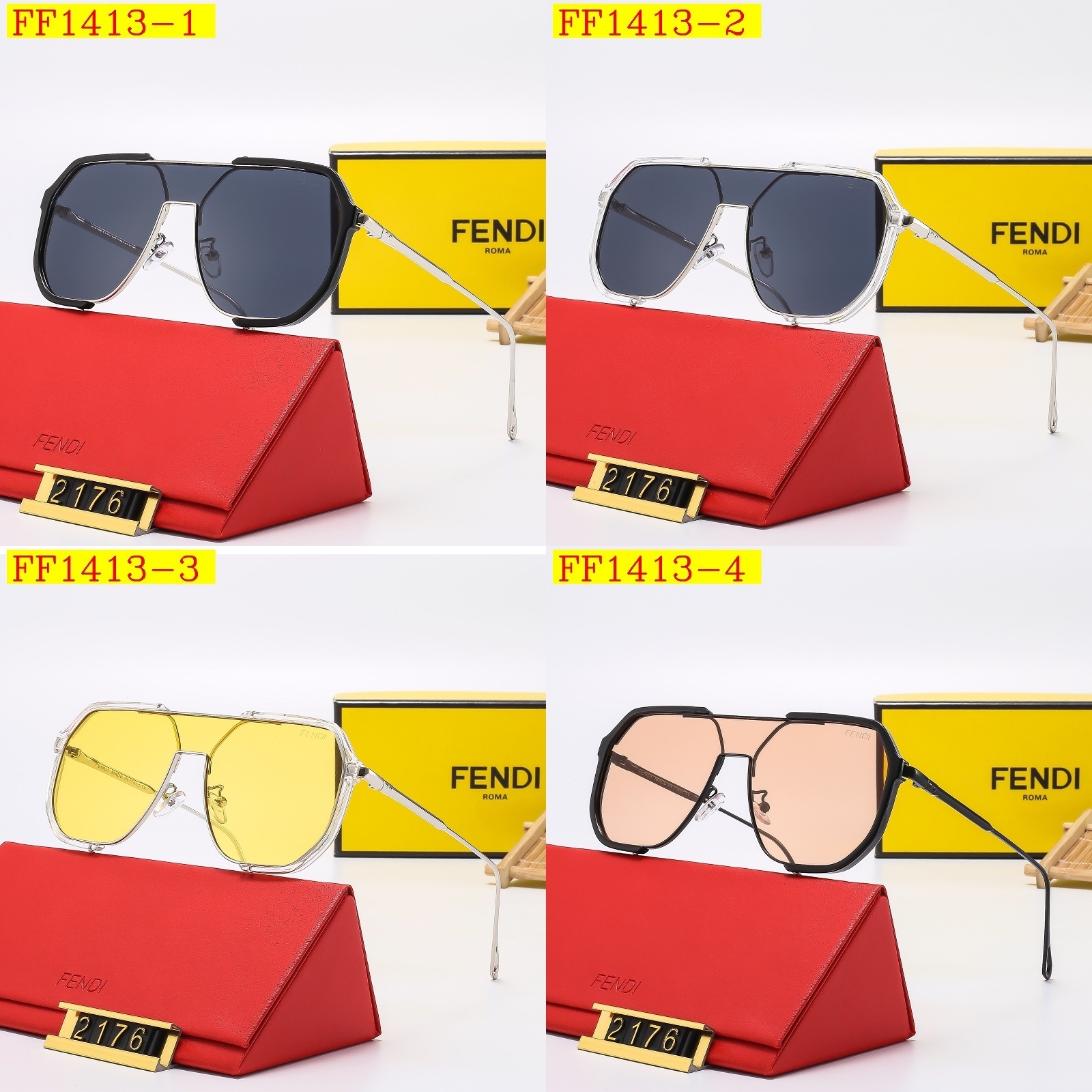 21$ FENDI 2176 Sunglassess With Box 2620 FF1413 gallery