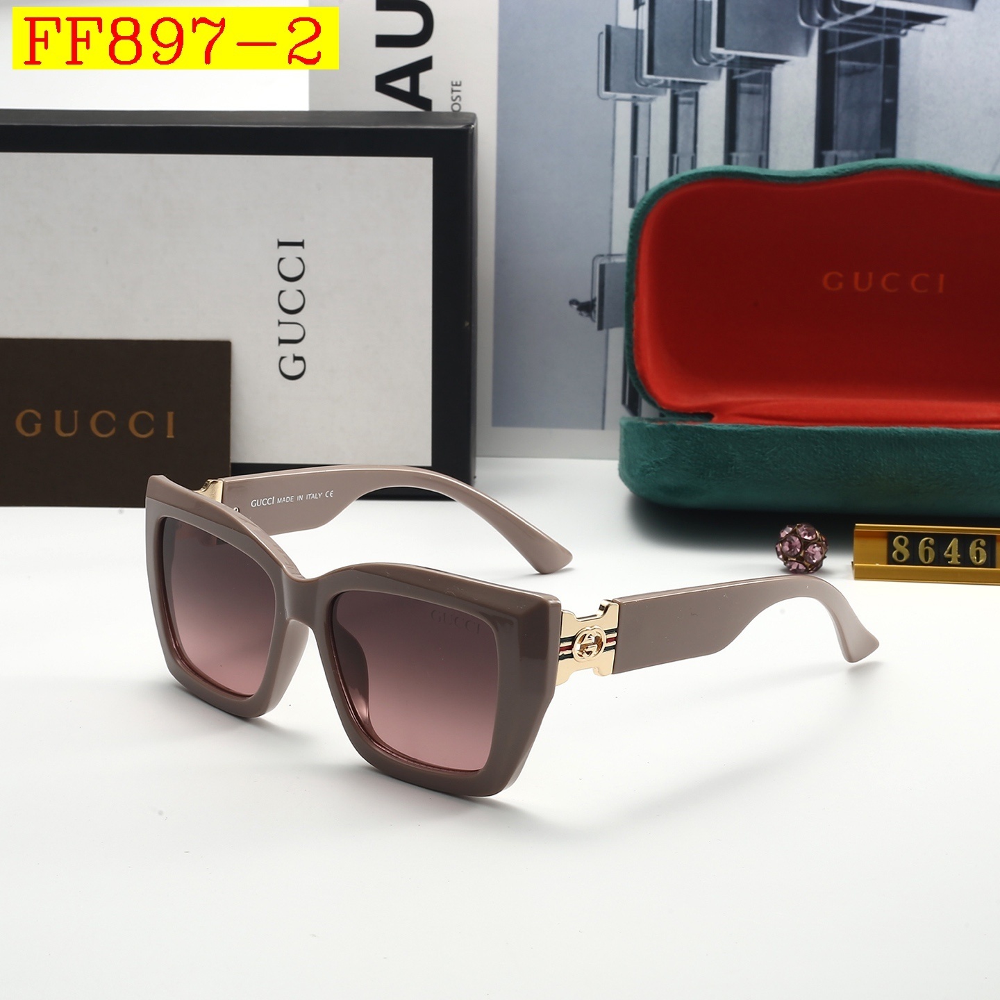 22$ dh GUCCI 8646 Sunglassess With Box 60342812521 FF897 gallery
