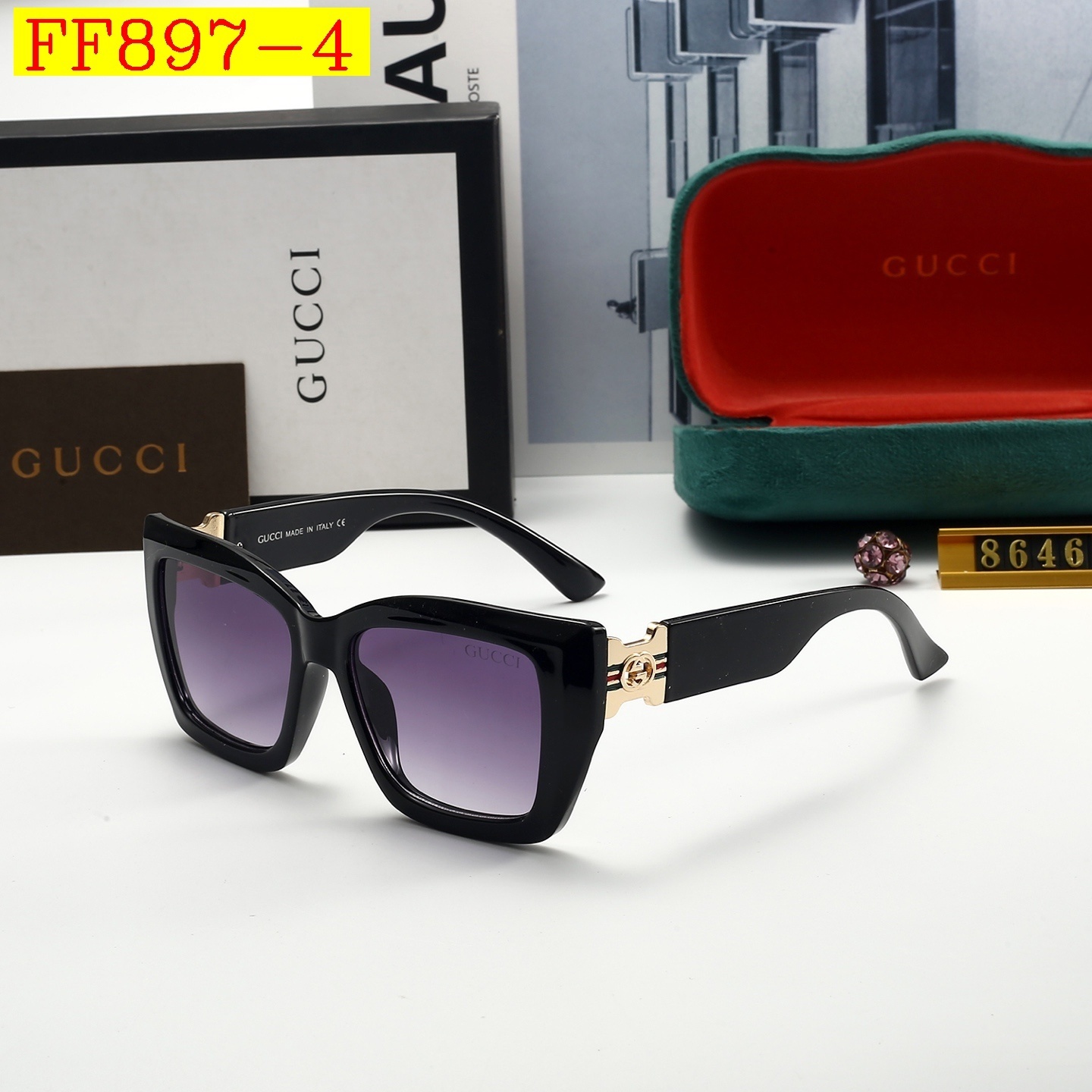22$ dh GUCCI 8646 Sunglassess With Box 60342812521 FF897 gallery