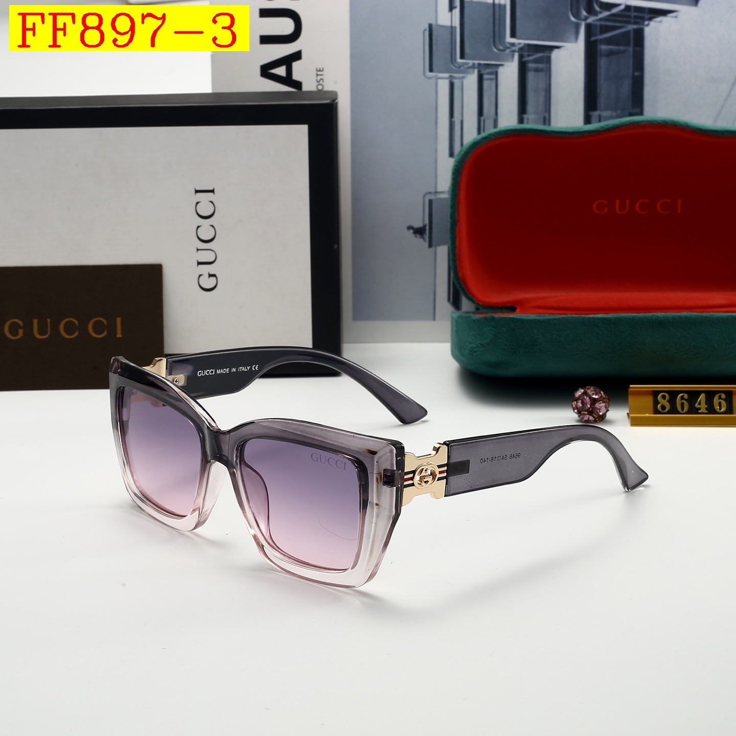22$ dh GUCCI 8646 Sunglassess With Box 60342812521 FF897 gallery