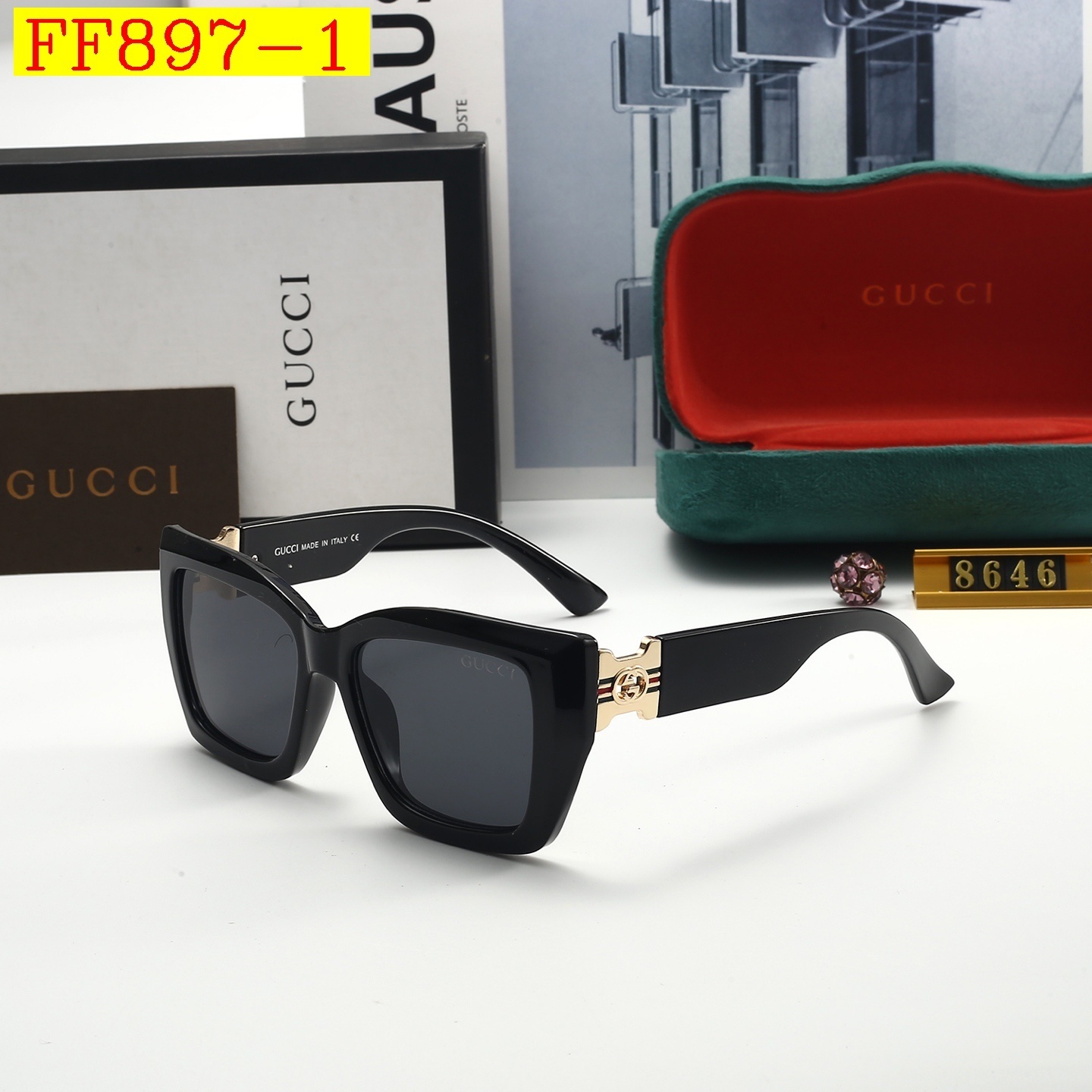22$ dh GUCCI 8646 Sunglassess With Box 60342812521 FF897 gallery