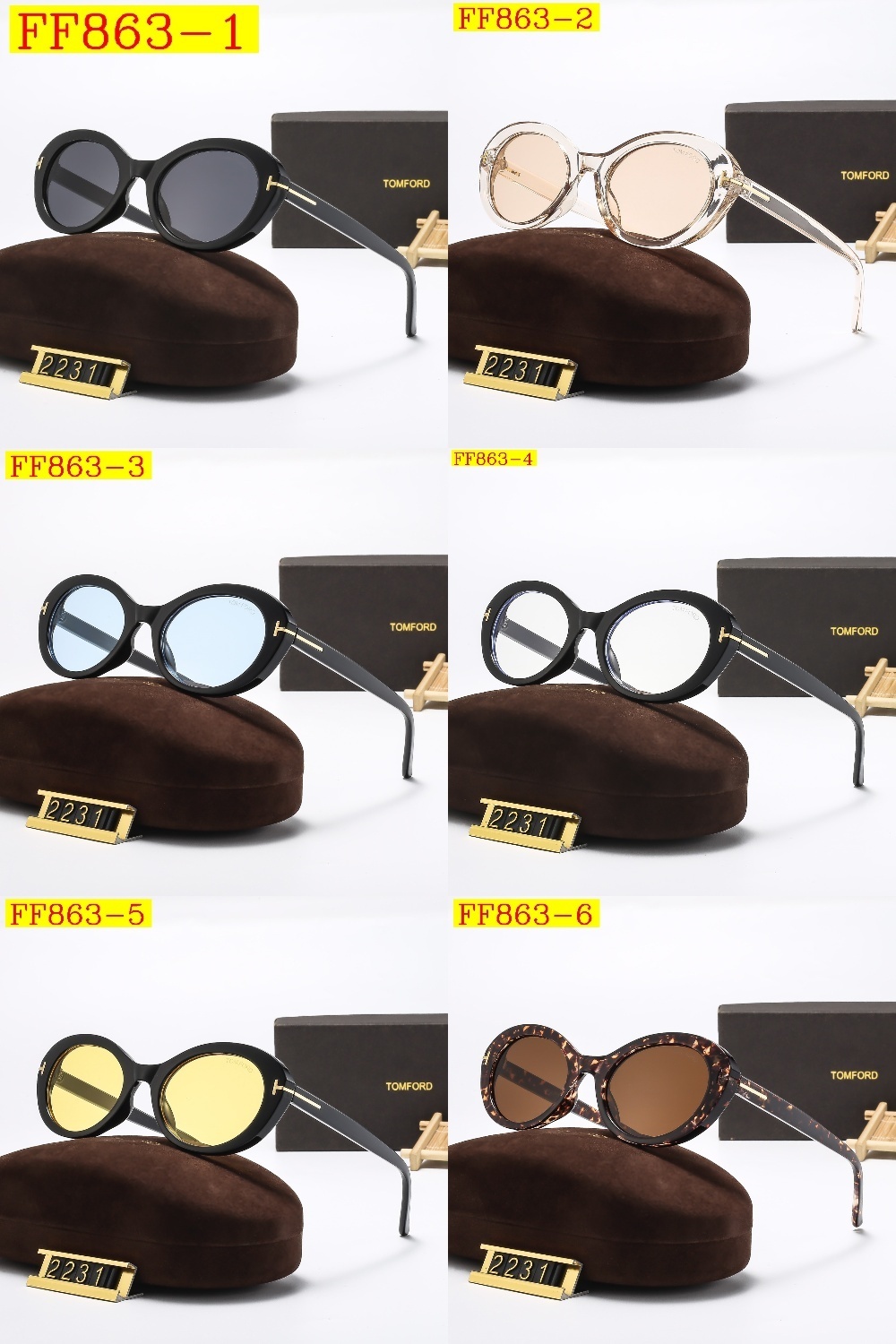 22$ dh Tom Ford 2231 Sunglassess With Box 30254012523 FF863 gallery