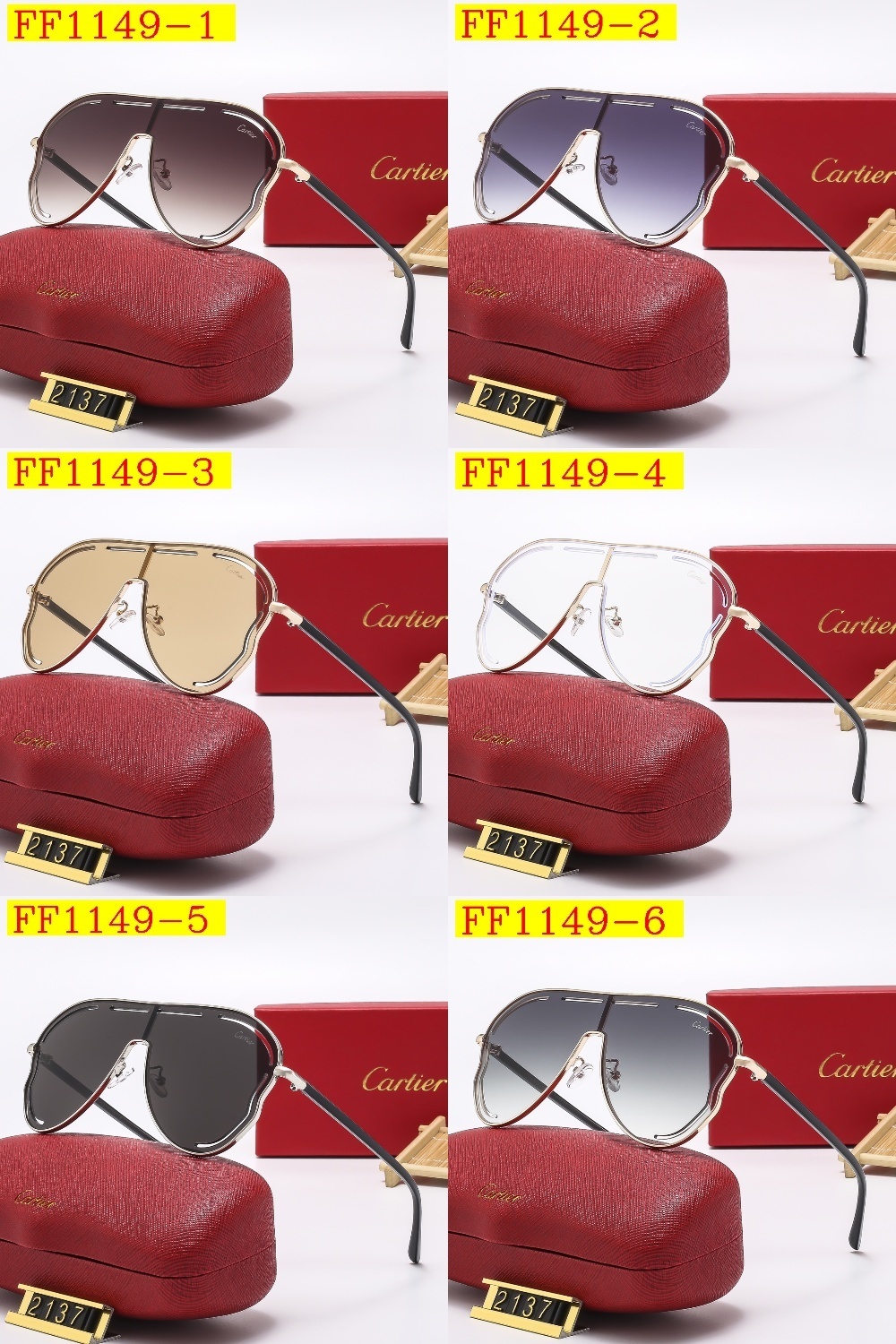 22$ dh cartier 2137 Sunglassess With Box 80451612527 FF1149 gallery