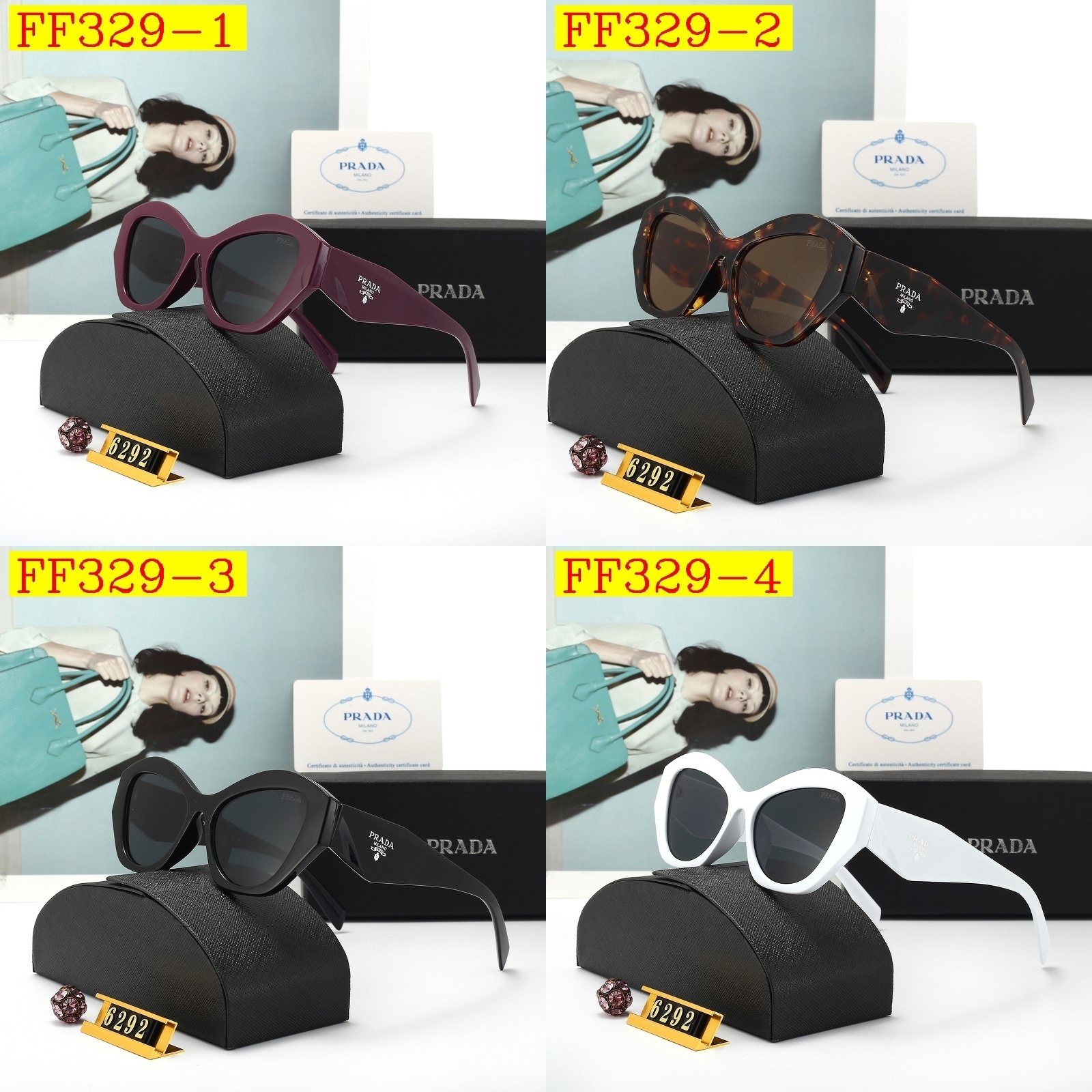 22$ new_dh PRADA 6292 Sunglassess With Box 90654212414 FF329 gallery