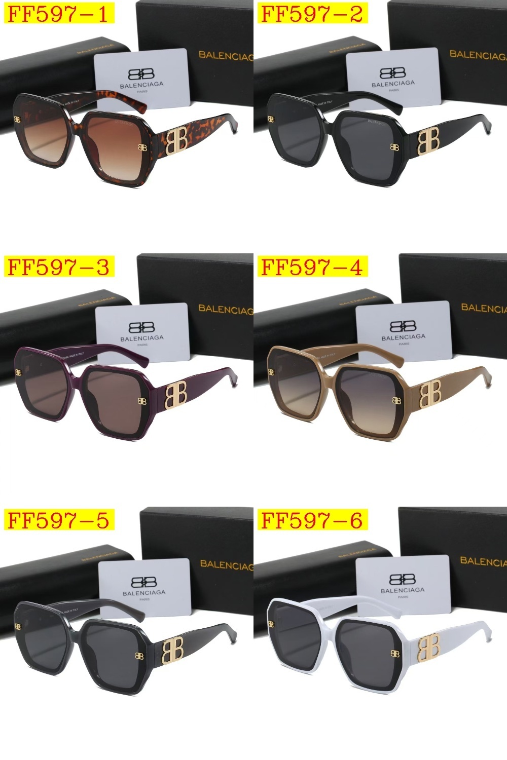 23$ dh BALENCIAGA Sunglassess With Box  40165012630 FF597 gallery