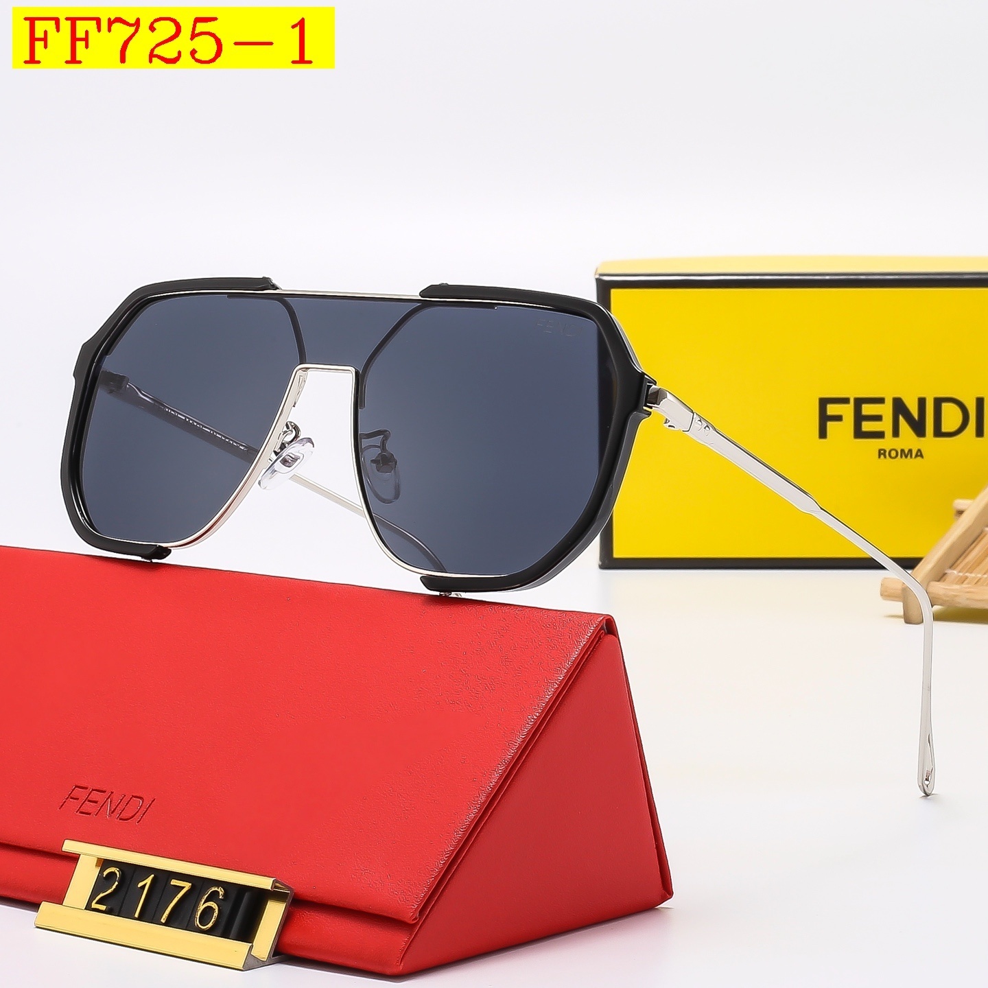 23$ dh FENDI 2176 Sunglassess With Box 50261012630 FF725 gallery