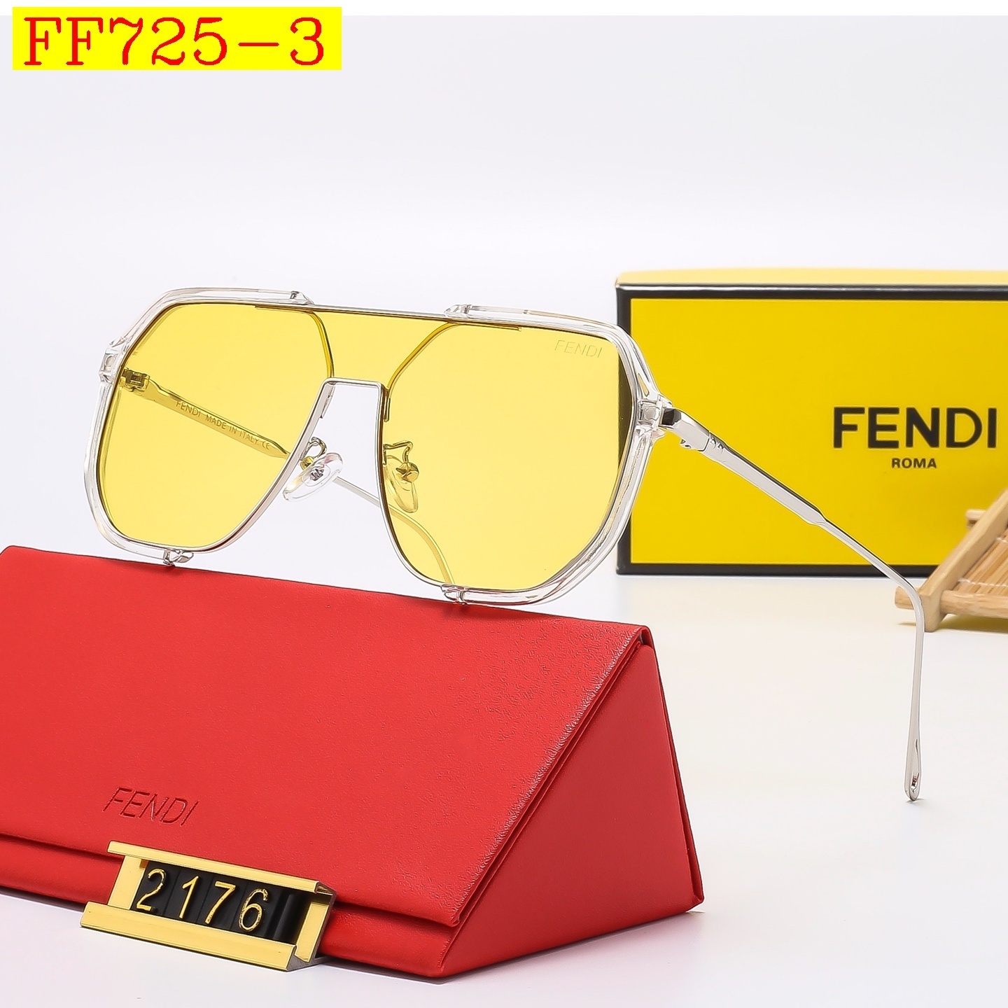 23$ dh FENDI 2176 Sunglassess With Box 50261012630 FF725 gallery