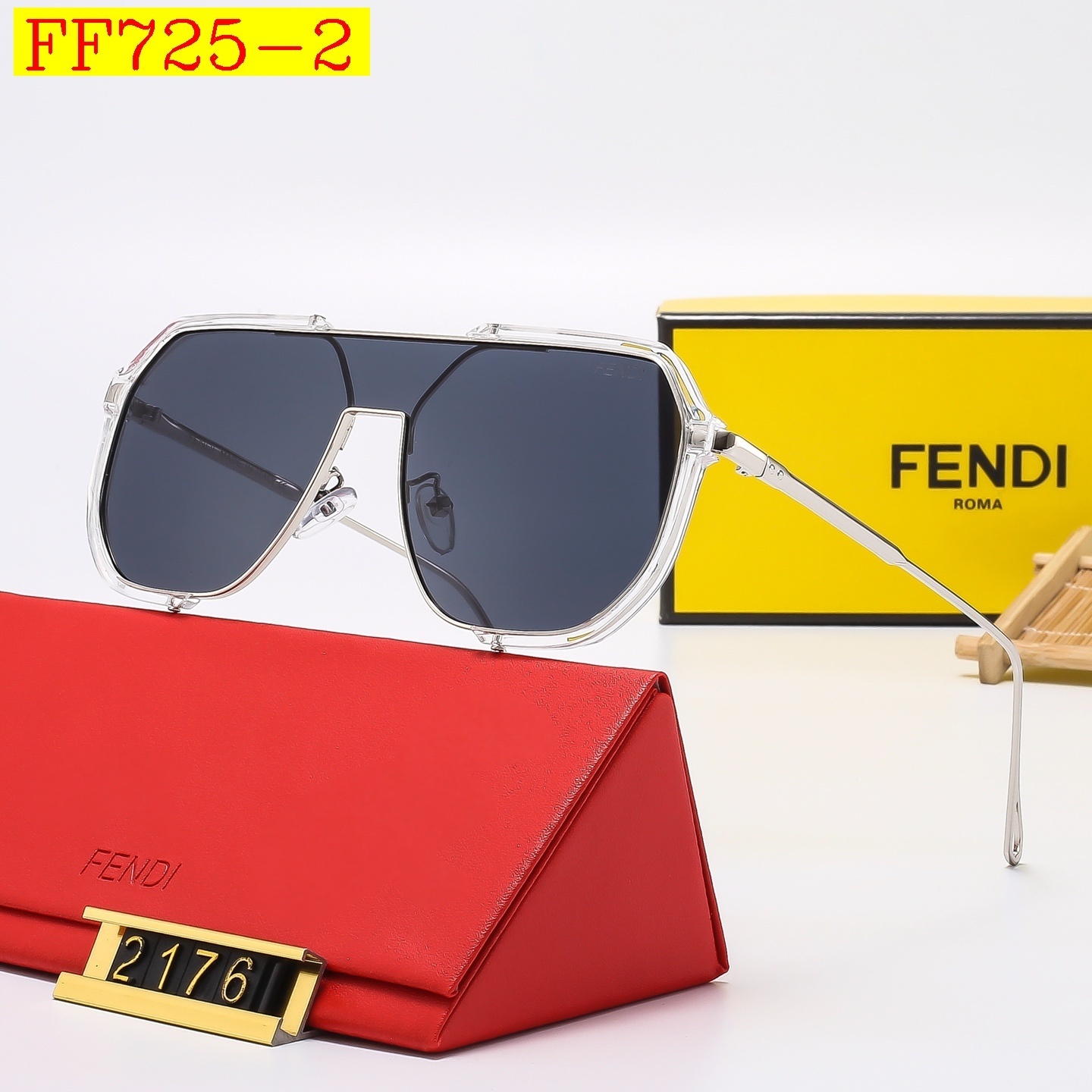 23$ dh FENDI 2176 Sunglassess With Box 50261012630 FF725 gallery