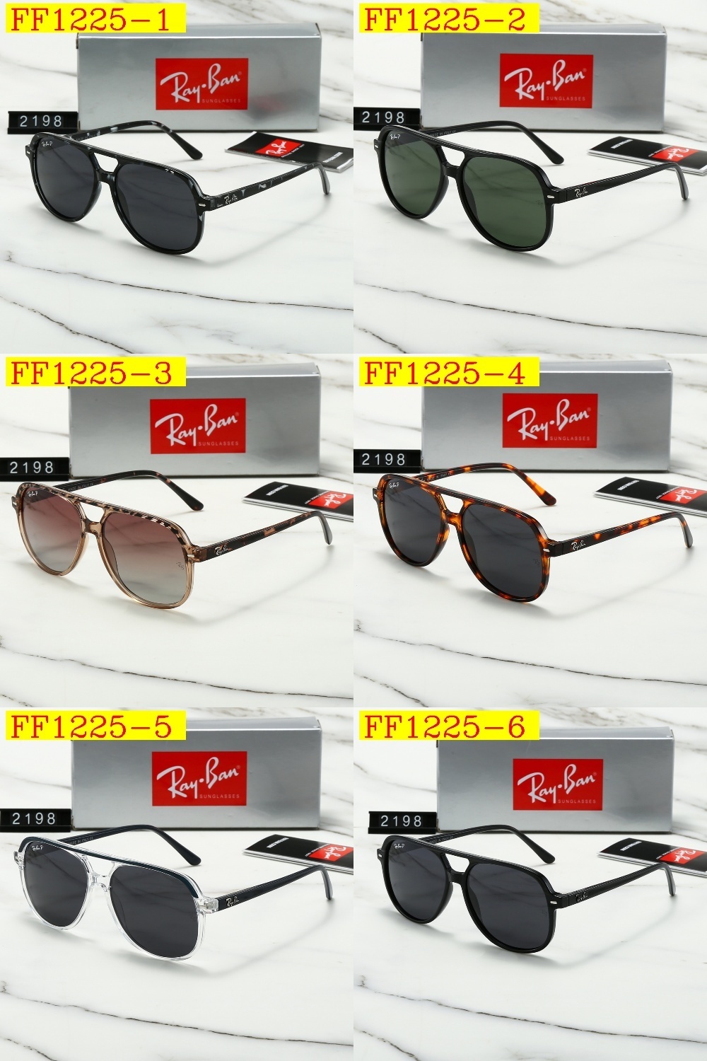 23$ dh Ray Ban 2198 Polarizer Sunglassess With Box 30561612634 FF1225 gallery