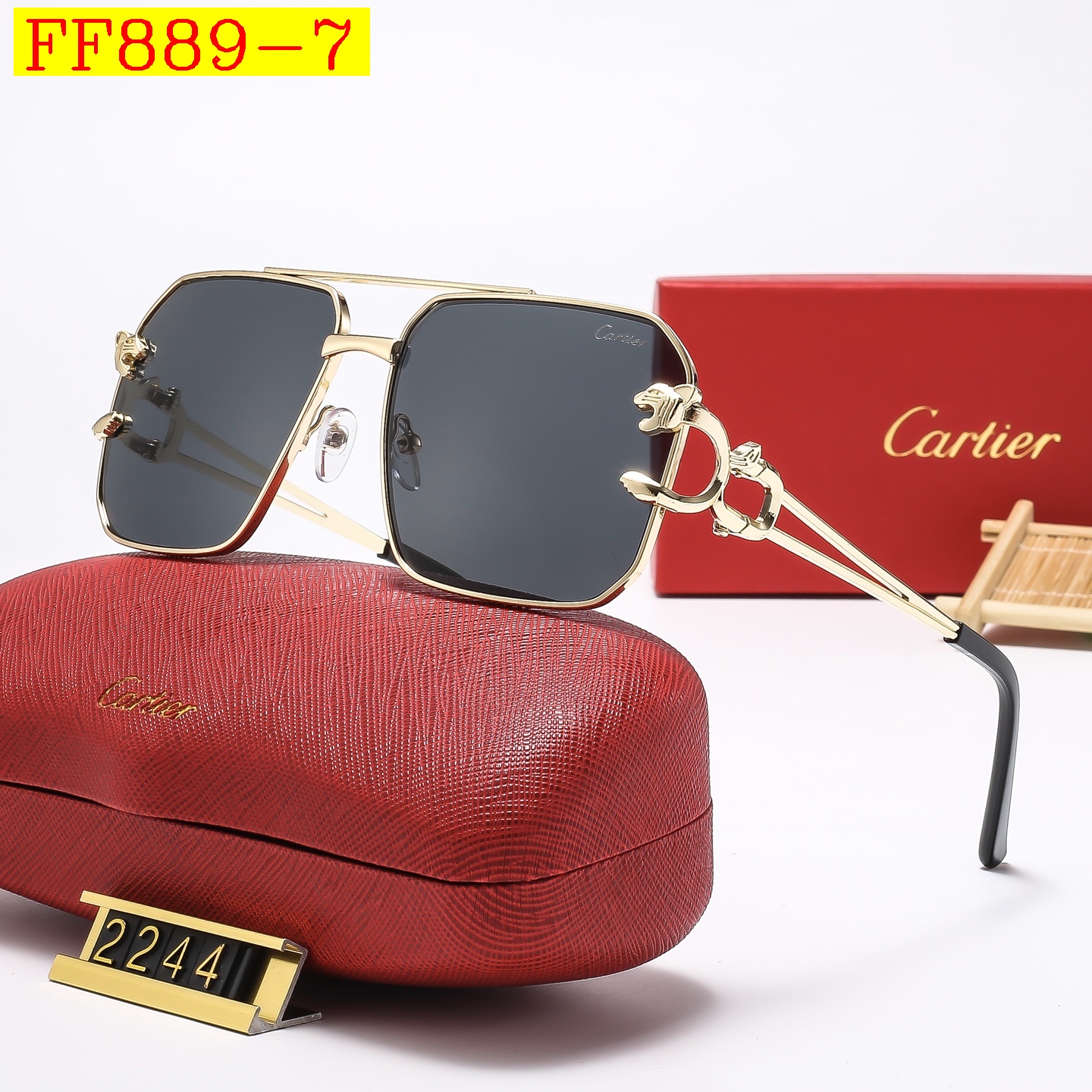 23$ dh cartier 2244 Sunglassess With Box 80764012630 FF889 gallery