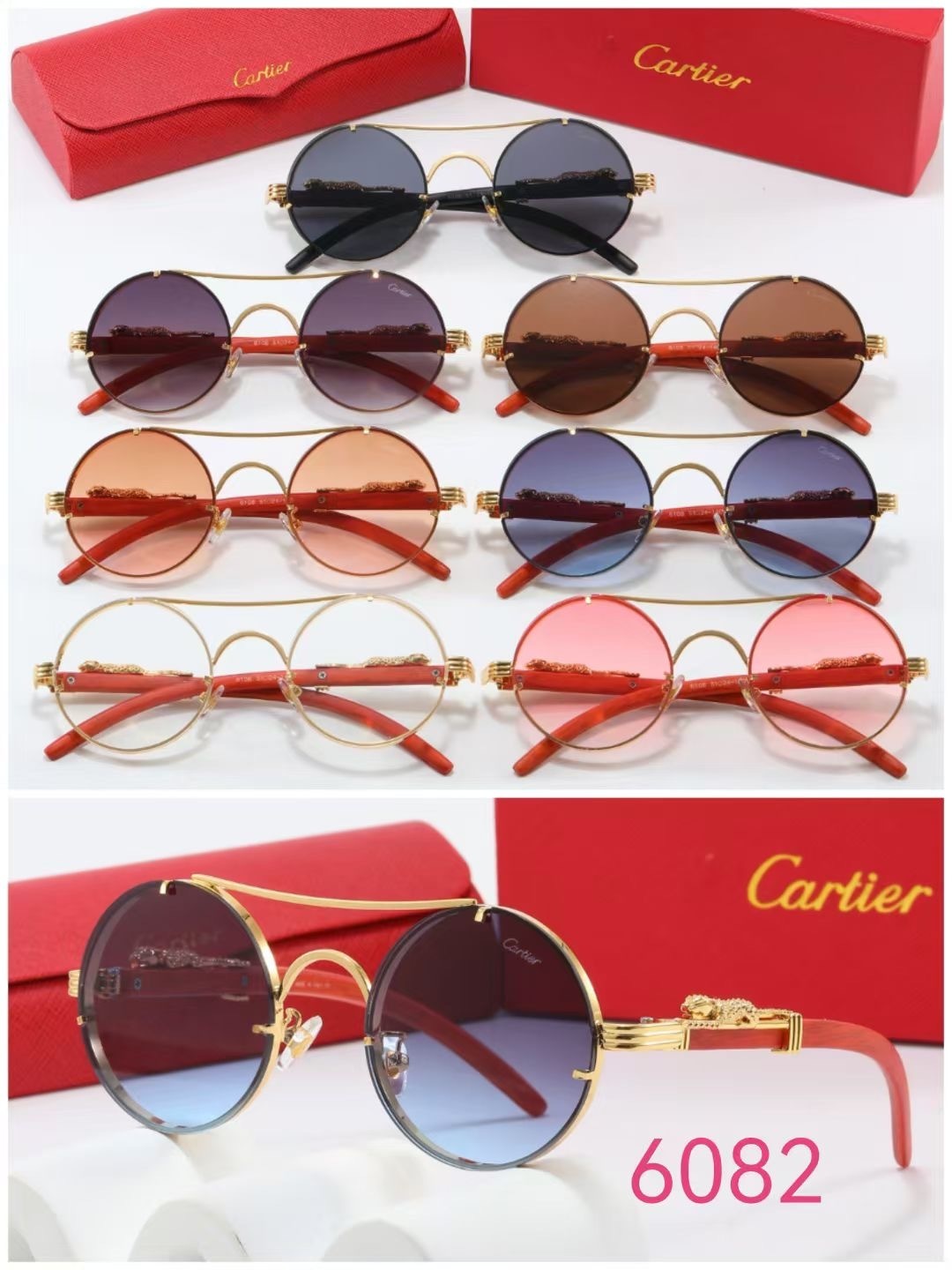 23$ dh cartier 6082 Sunglassess With Box 90865012630 FF683 gallery