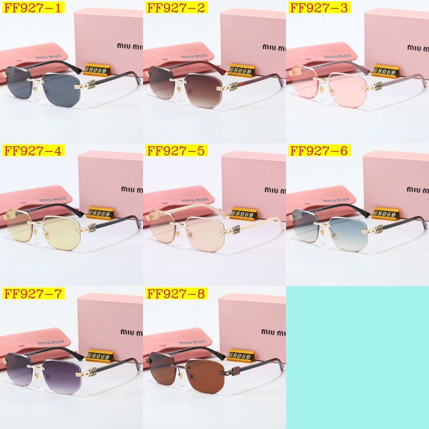 23$ dh miumiu 68069 Sunglassess With Box 50261412633 FF927 gallery