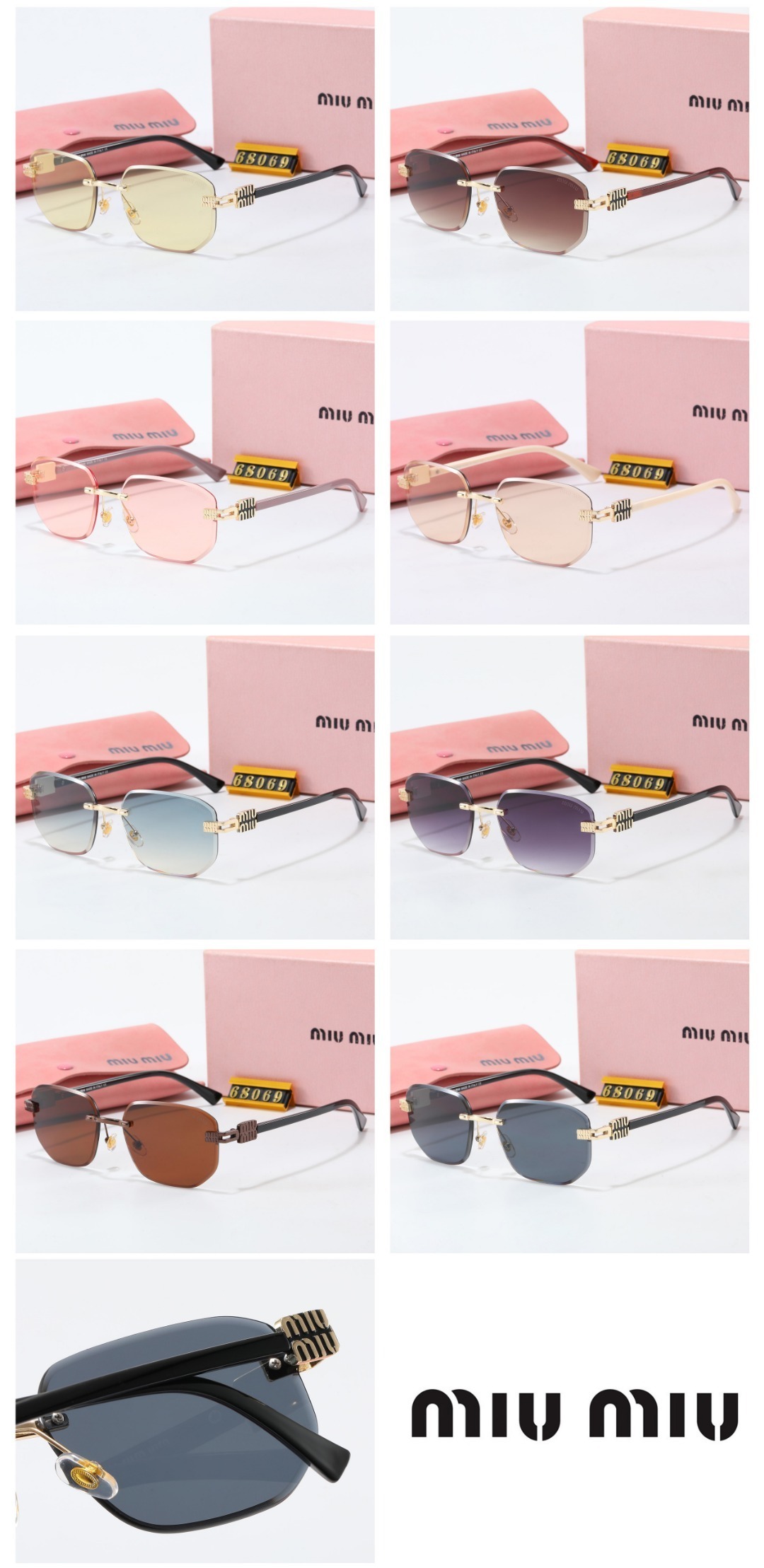 23$ dh miumiu 68069 Sunglassess With Box 50261412633 FF927 gallery