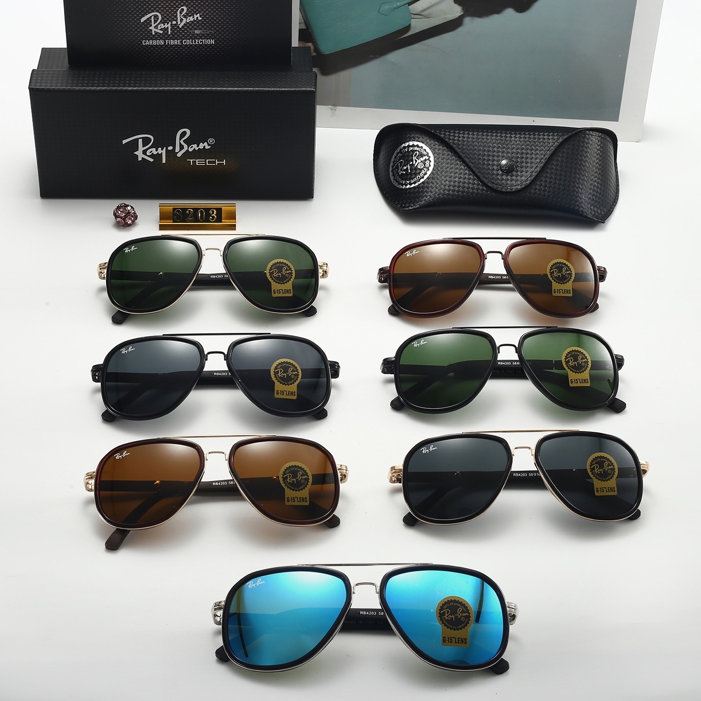 24$ dh Ray Ban 8203 Sunglassess With Box 90572612741 FF589 gallery