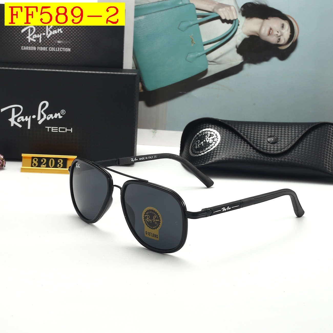 24$ dh Ray Ban 8203 Sunglassess With Box 90572612741 FF589 gallery