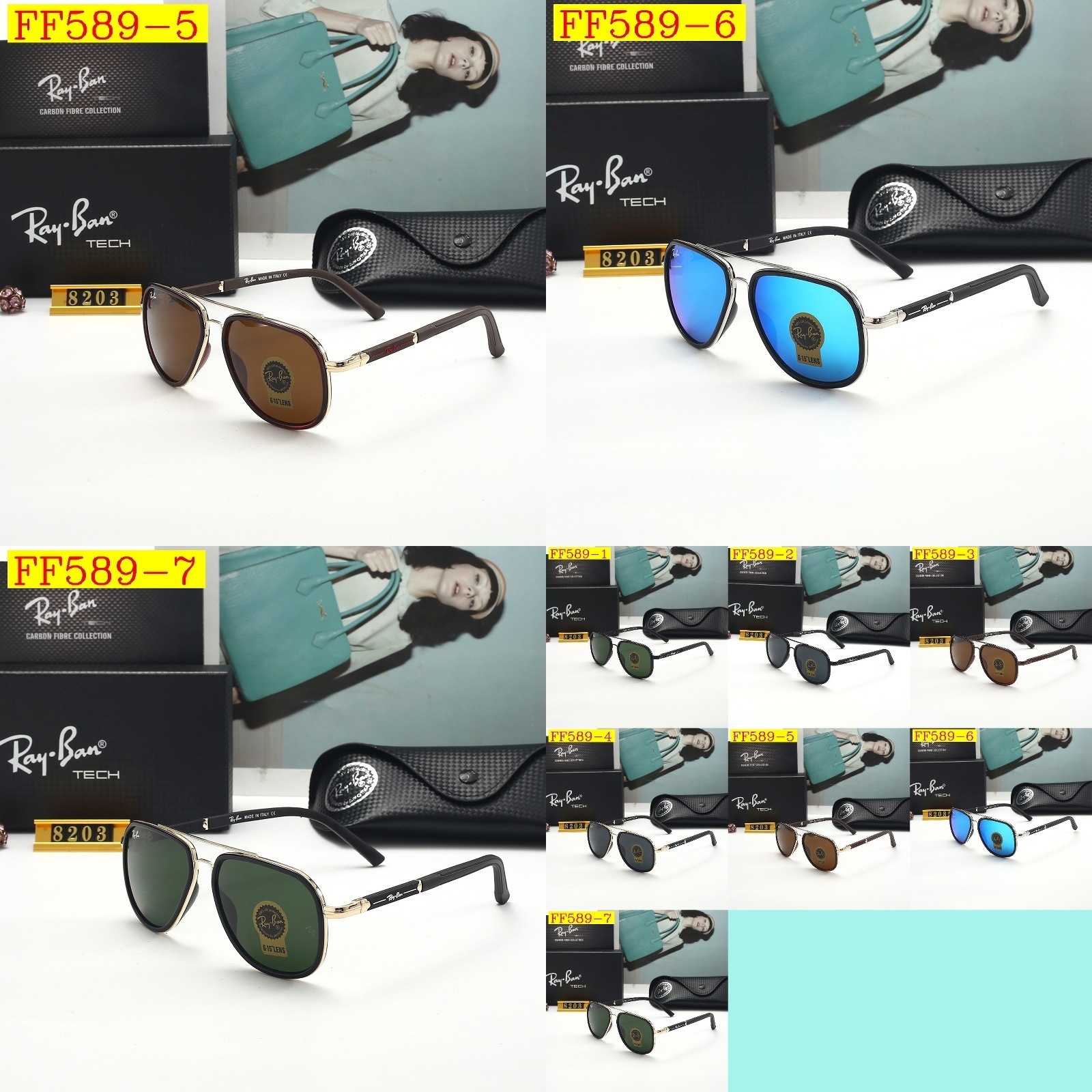 24$ dh Ray Ban 8203 Sunglassess With Box 90572612741 FF589 gallery