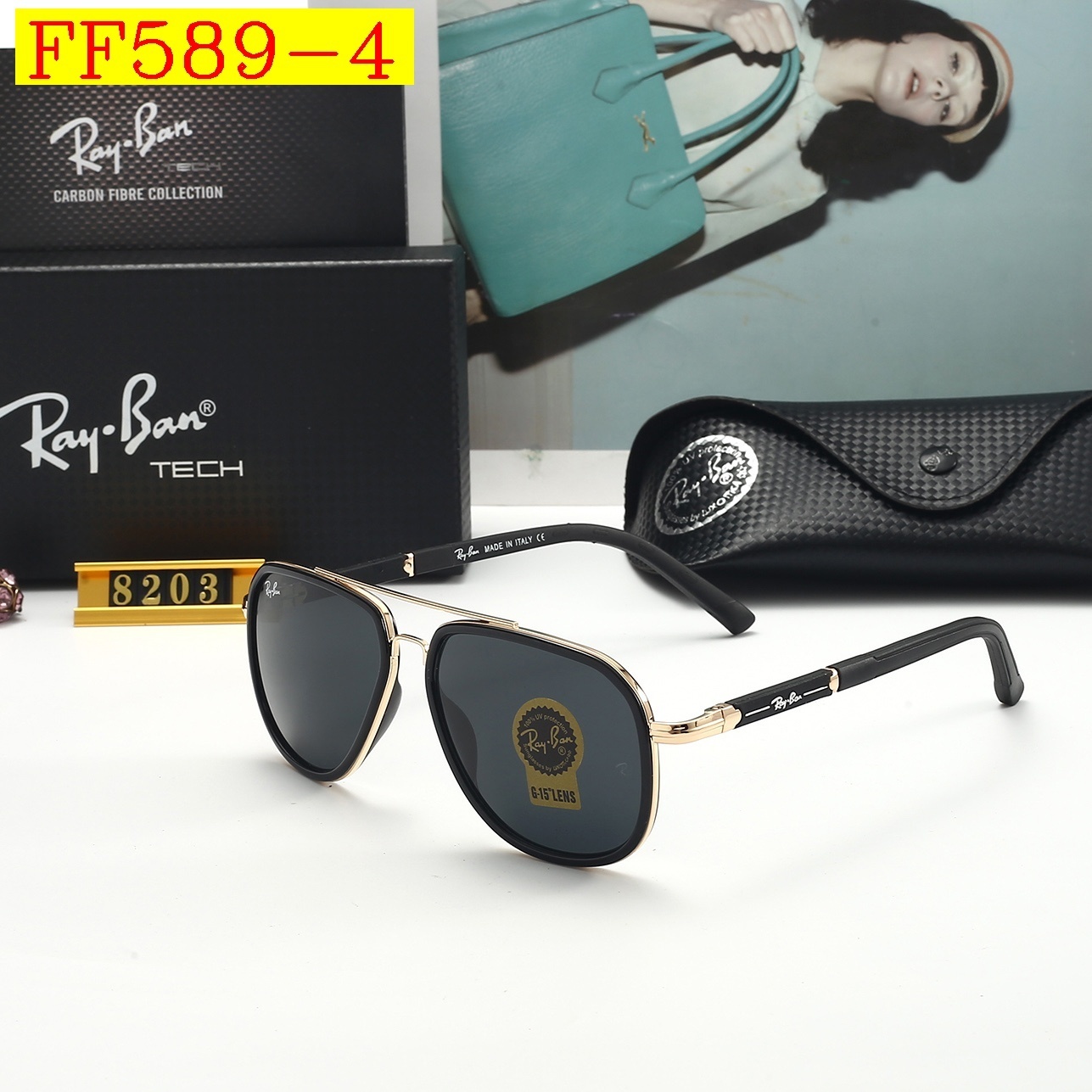 24$ dh Ray Ban 8203 Sunglassess With Box 90572612741 FF589 gallery