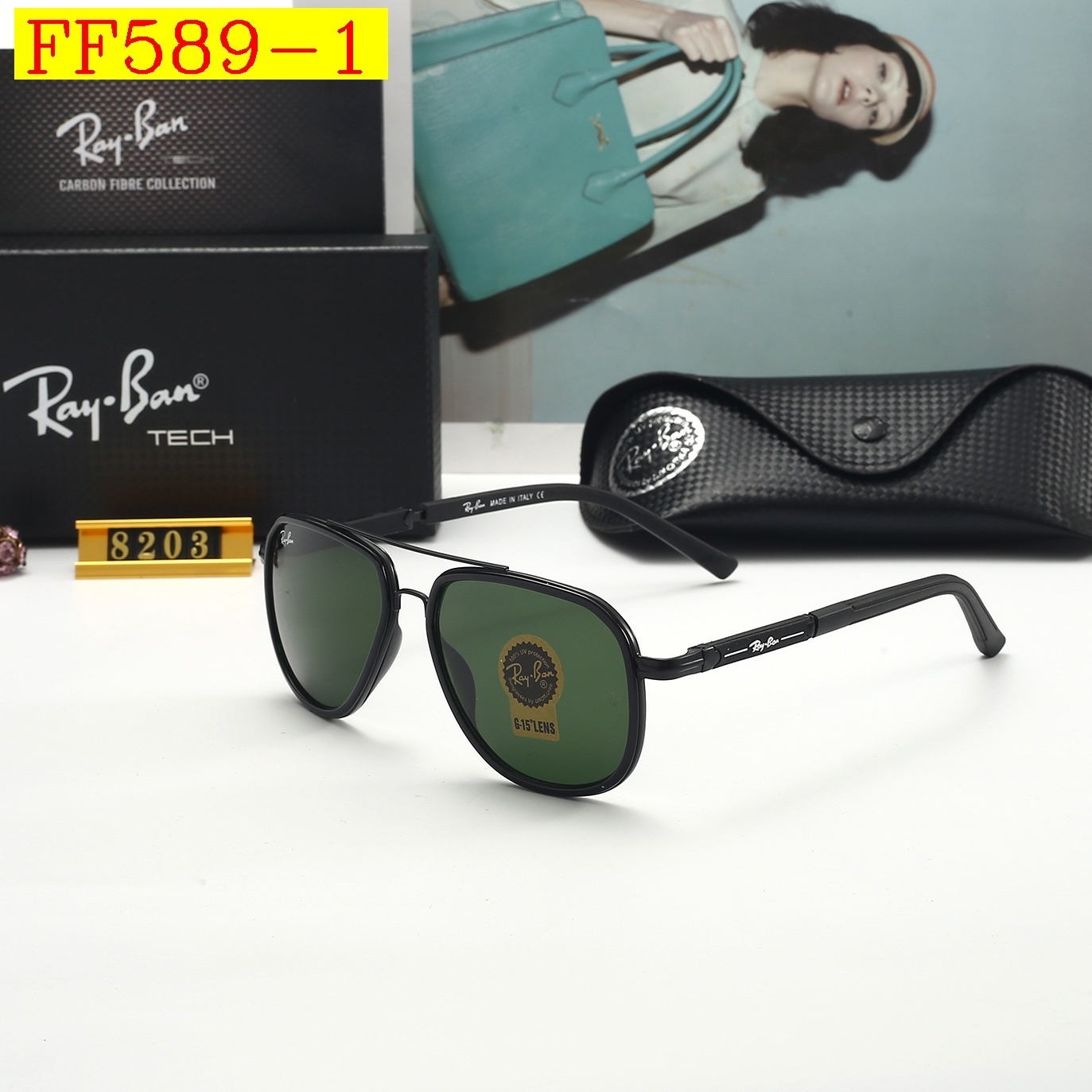 24$ dh Ray Ban 8203 Sunglassess With Box 90572612741 FF589 gallery