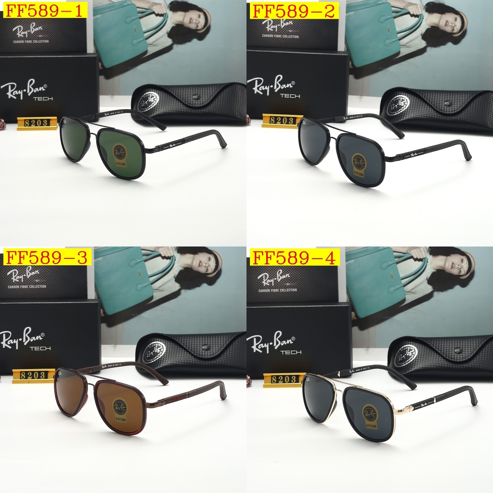 24$ dh Ray Ban 8203 Sunglassess With Box 90572612741 FF589 gallery