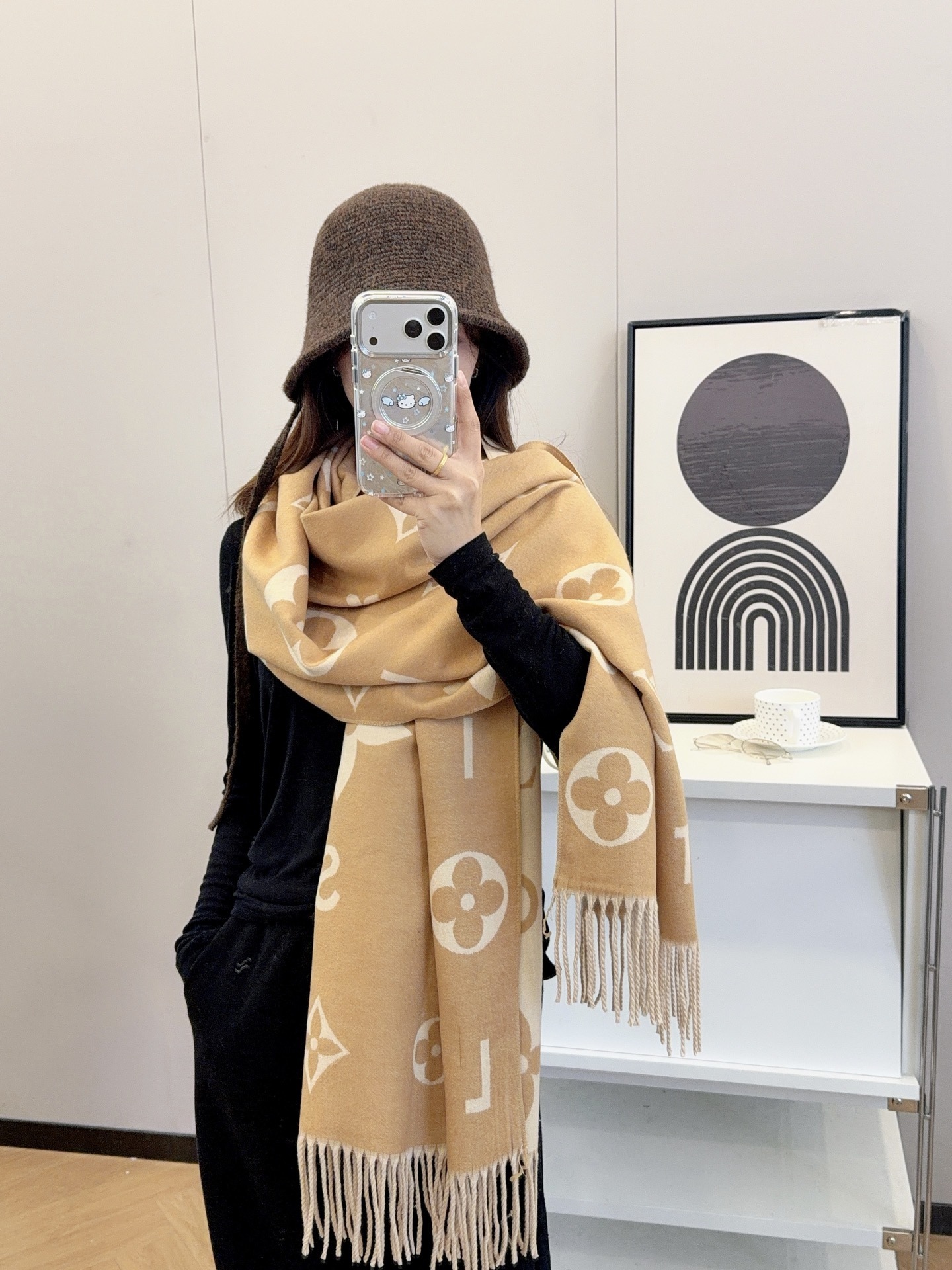 25$ Louis Vuitton Alpaca Scarf Wrap Size 65x180cm 7960 MDL28 gallery