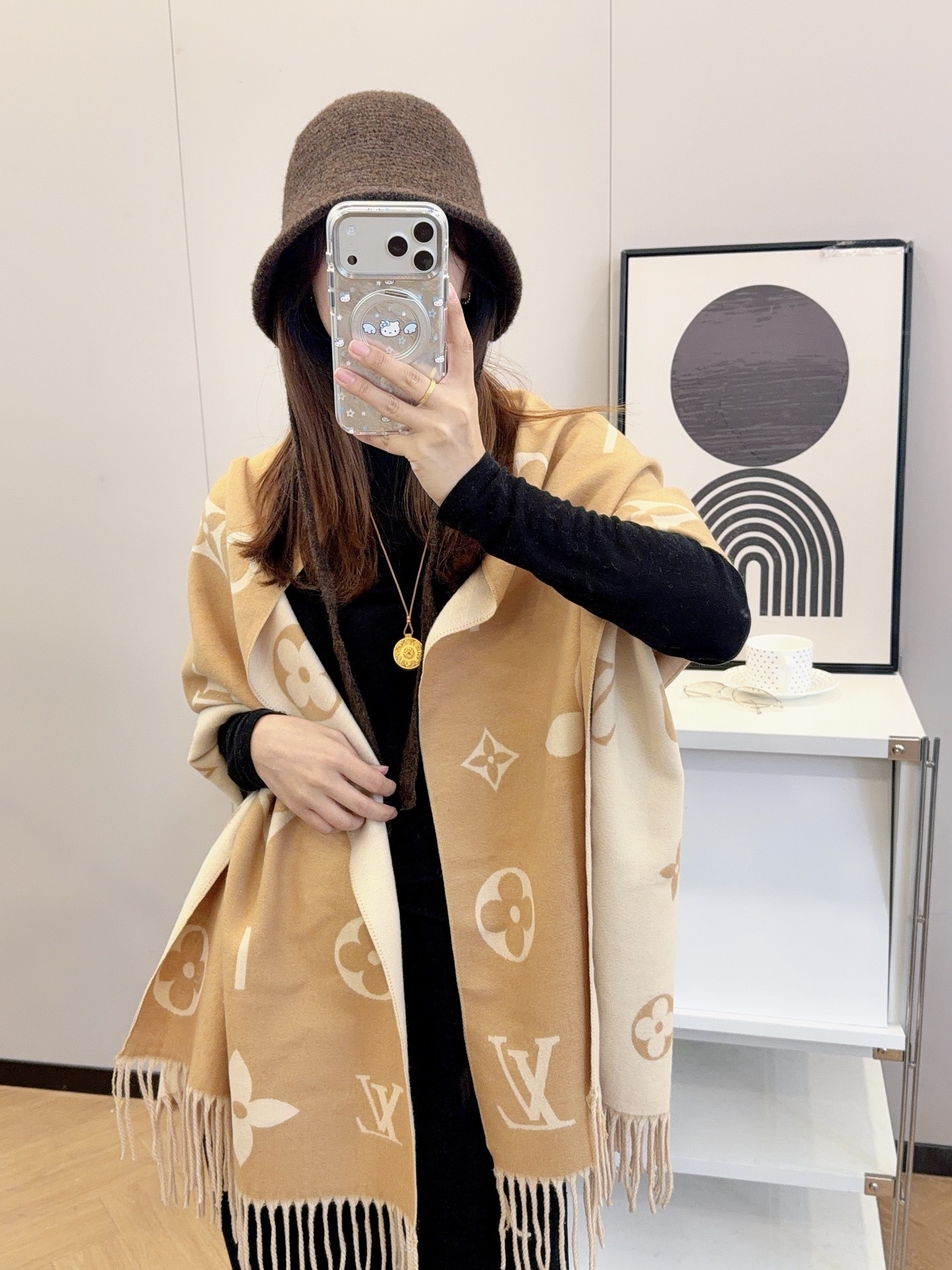 25$ Louis Vuitton Alpaca Scarf Wrap Size 65x180cm 7960 MDL28 gallery