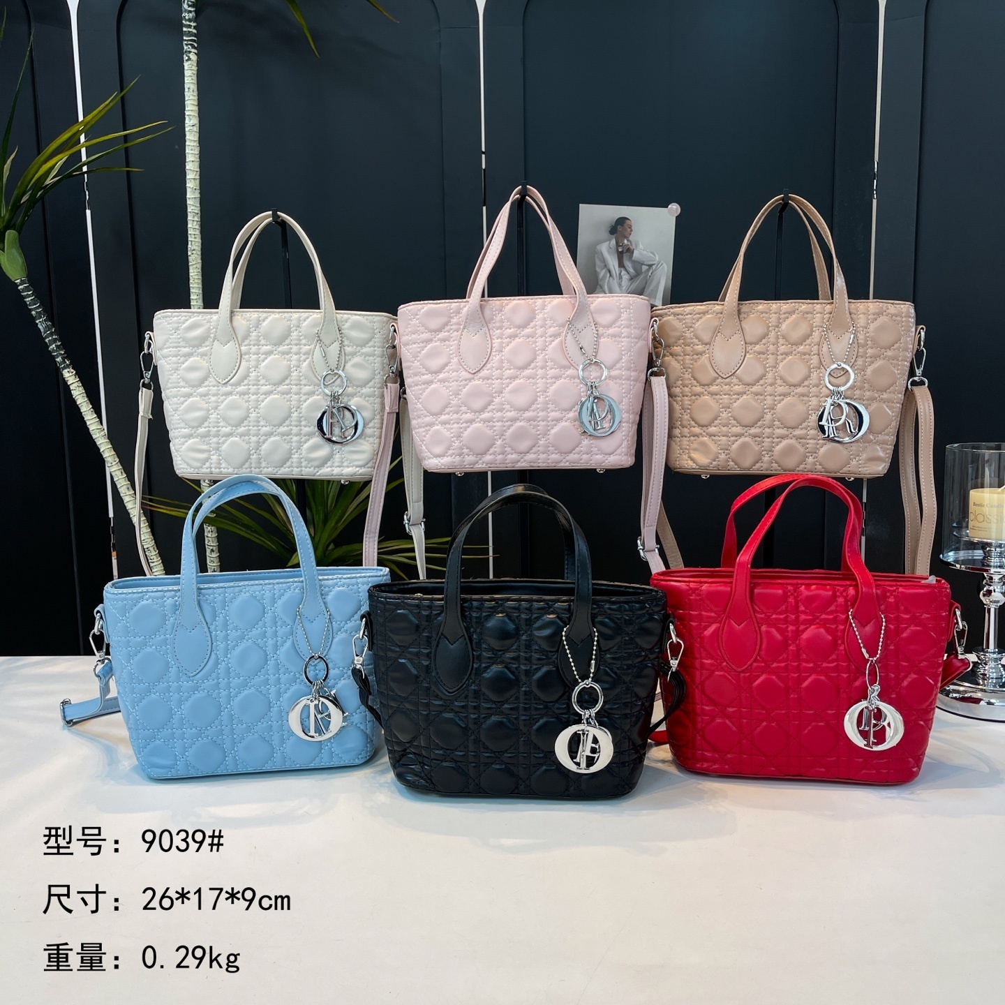 27$ Dior 9039 Tote bag size 26x17x9 cm 8818 BY3039 gallery
