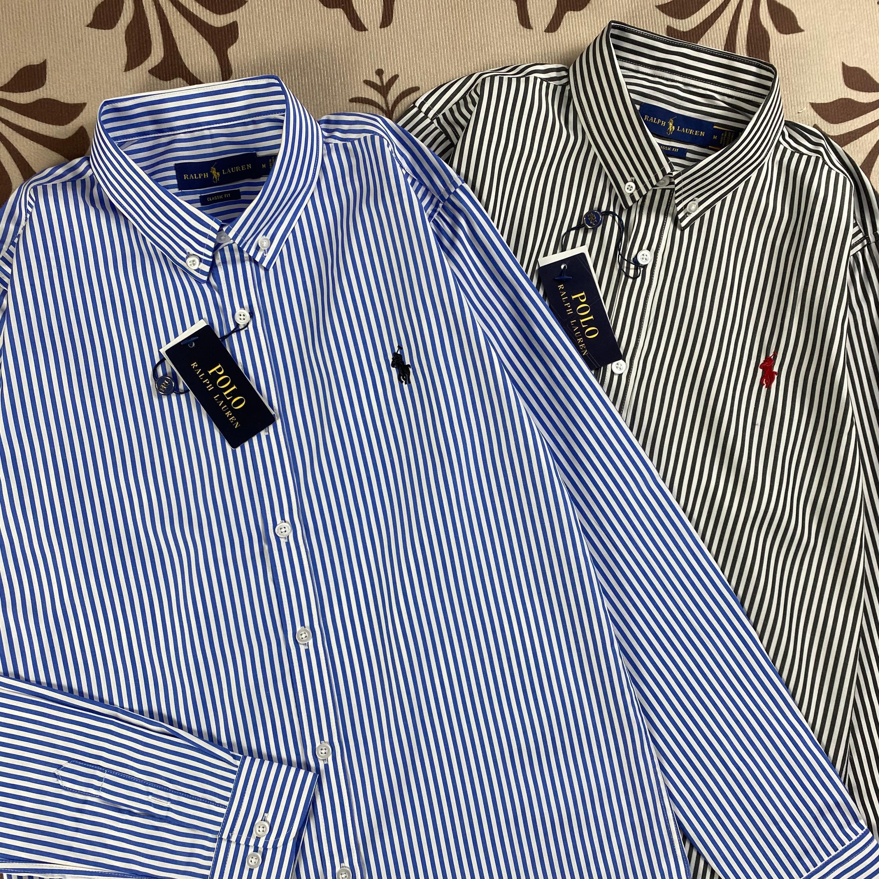 27$ Ralph Lauren Striped Long-Sleeve Shirt Size M-2XL 4930 YJNZ28 gallery