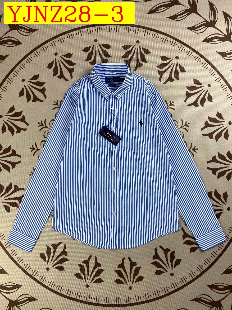 27$ Ralph Lauren Striped Long-Sleeve Shirt Size M-2XL 4930 YJNZ28 gallery
