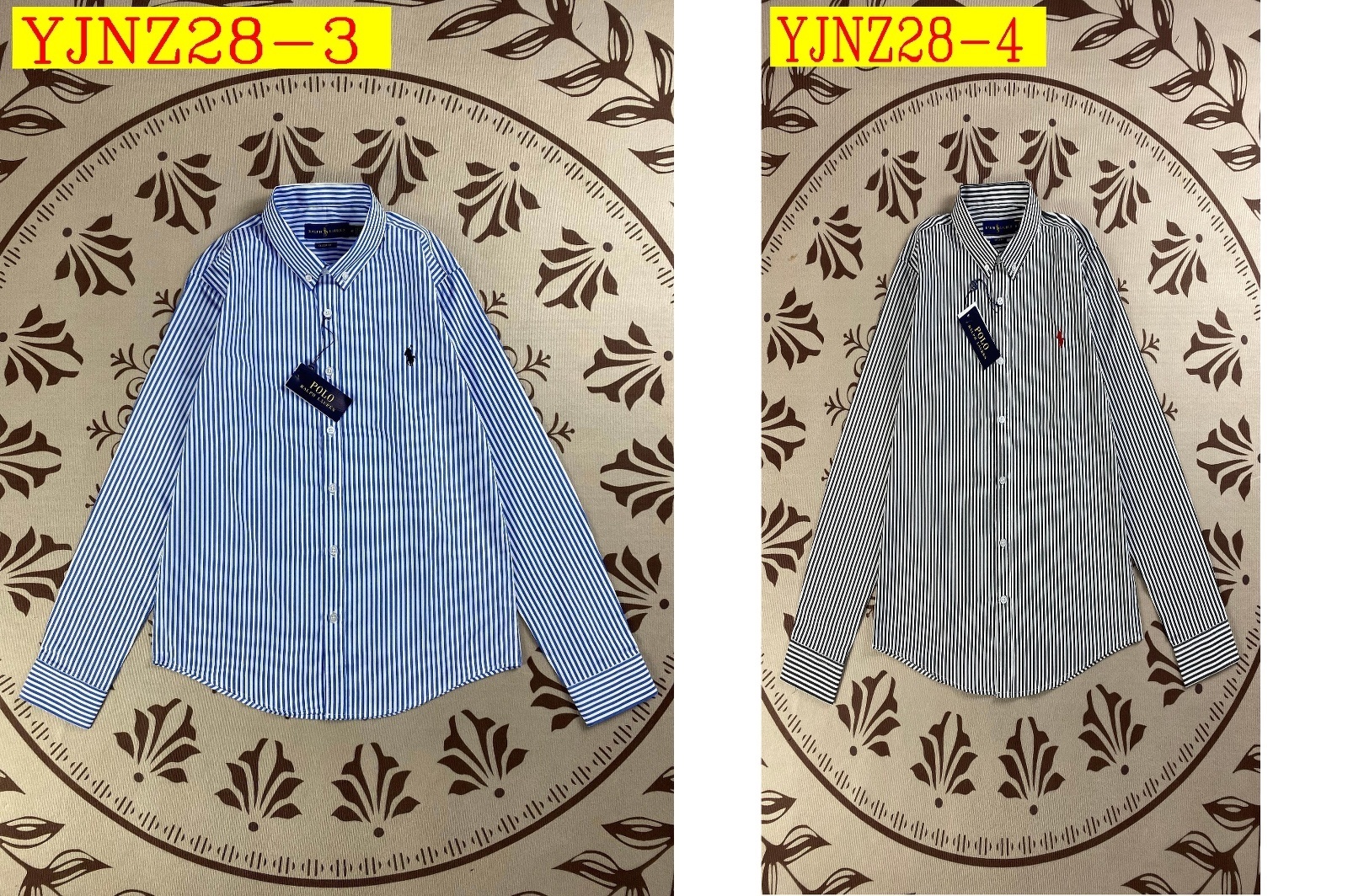 27$ Ralph Lauren Striped Long-Sleeve Shirt Size M-2XL 4930 YJNZ28 gallery