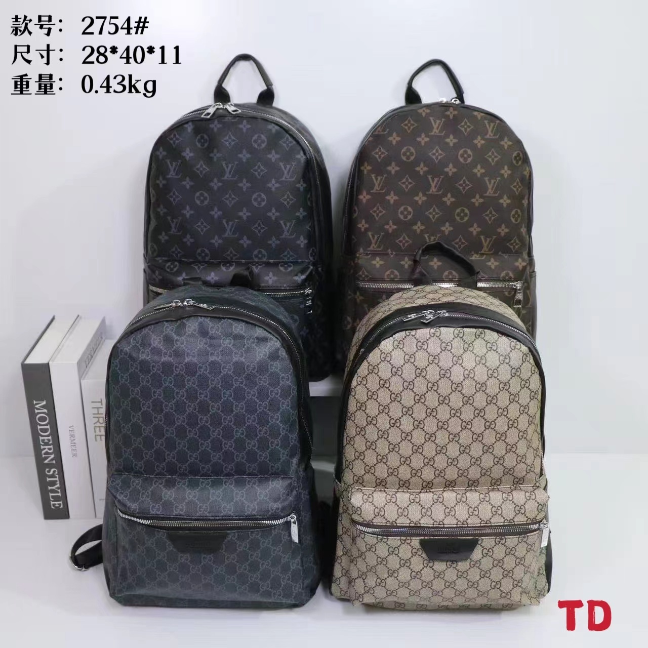 28$ LV 2754 Backpack bag size 28x40x11 cm 012060 BR2018 gallery